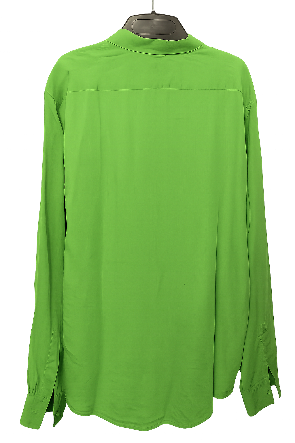 HERMES Green Linen Men's Long Sleeves Shirt, Sz44