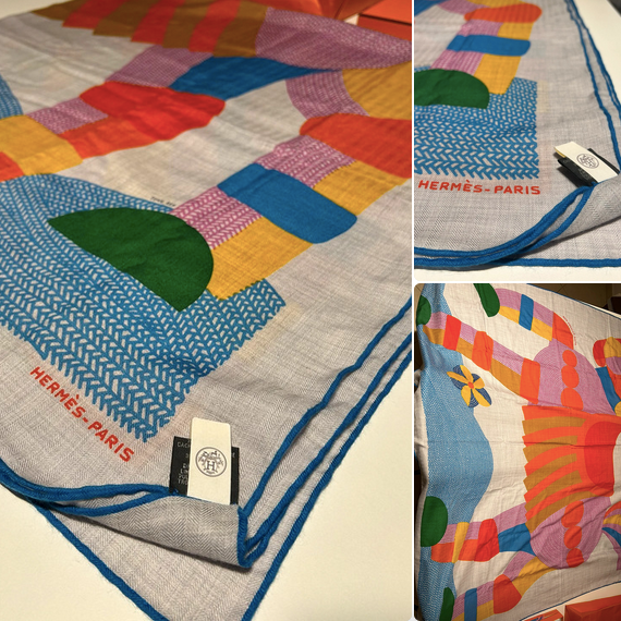 HERMES Mon Premier Galop Cashmere Shawl 140 x 140 cm, New in Box! A20250315