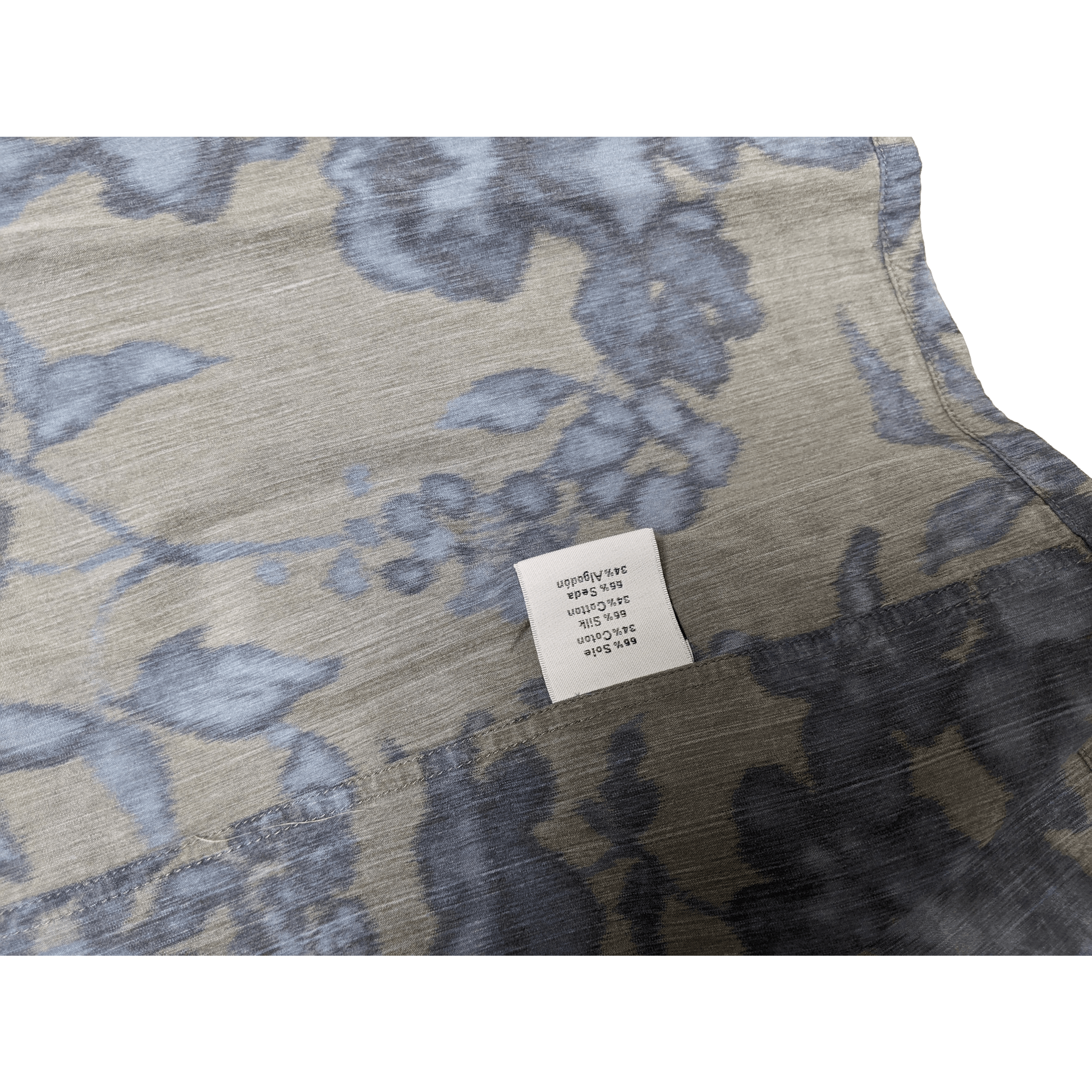 HERMES Flowers SilkCotton Men's Long Sleeves Shirt, Sz42
