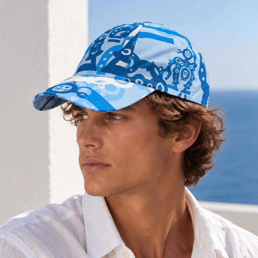 HERMES Hello Mr Farrier Robot Cap Hat Mediterranee Ocean Size 59