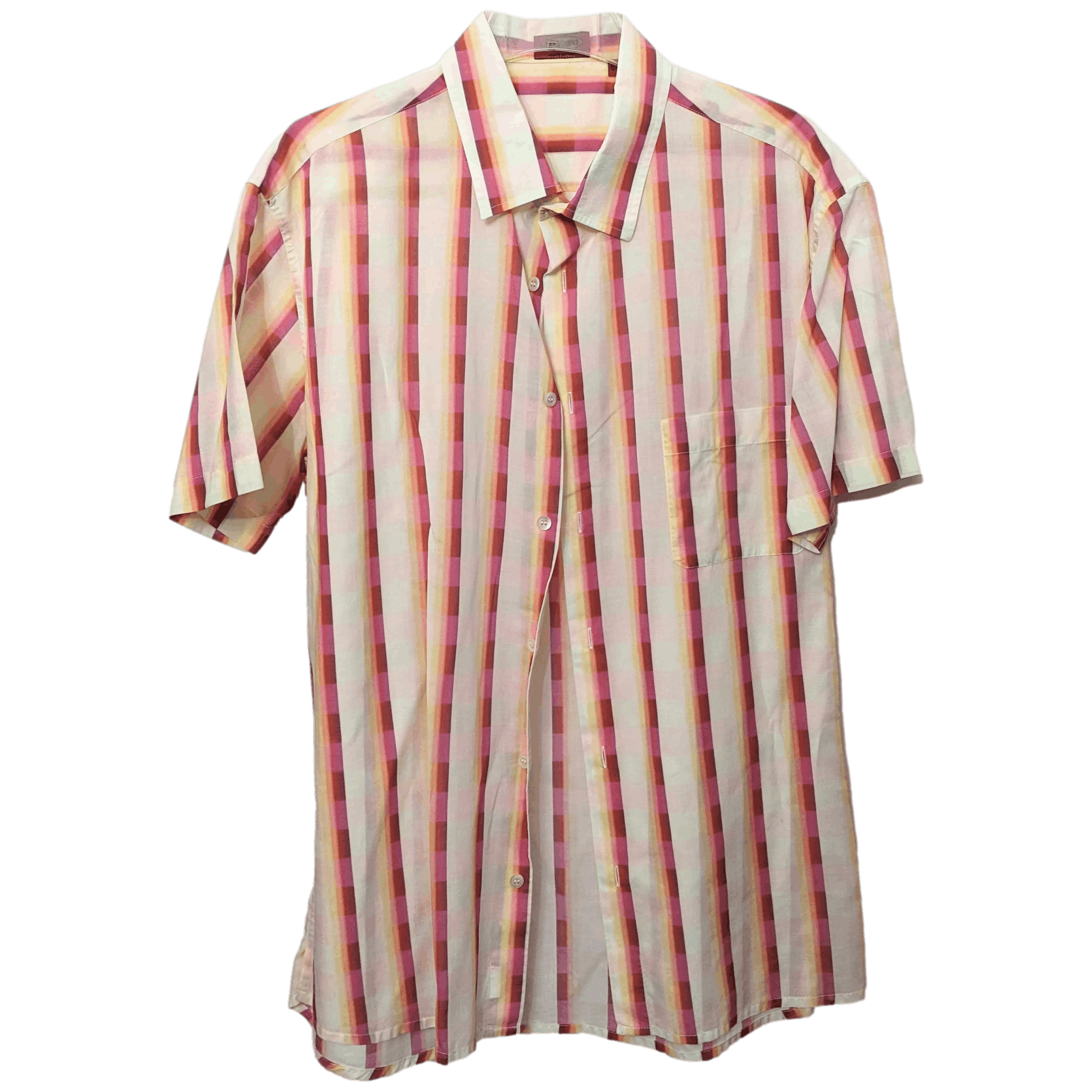 MISSONI Lined Cotton Men's Short Sleeves Shirt, Sz54
