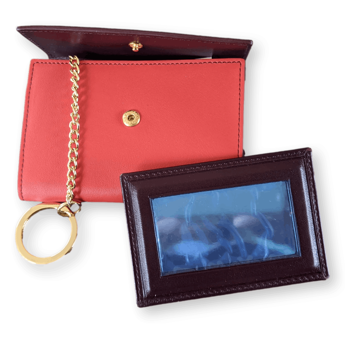 PATEK PHILIPPE Geneve PlumCoquelicot Leather Purse - Key Ring with Mirror