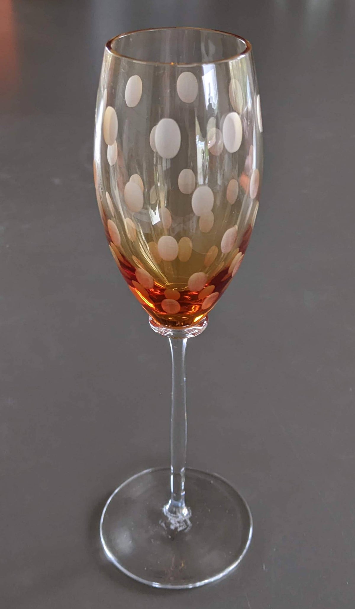 HERMES 2007 Orange Saint Louis Crystal "Fanfare" Champagne Flute 22 cm