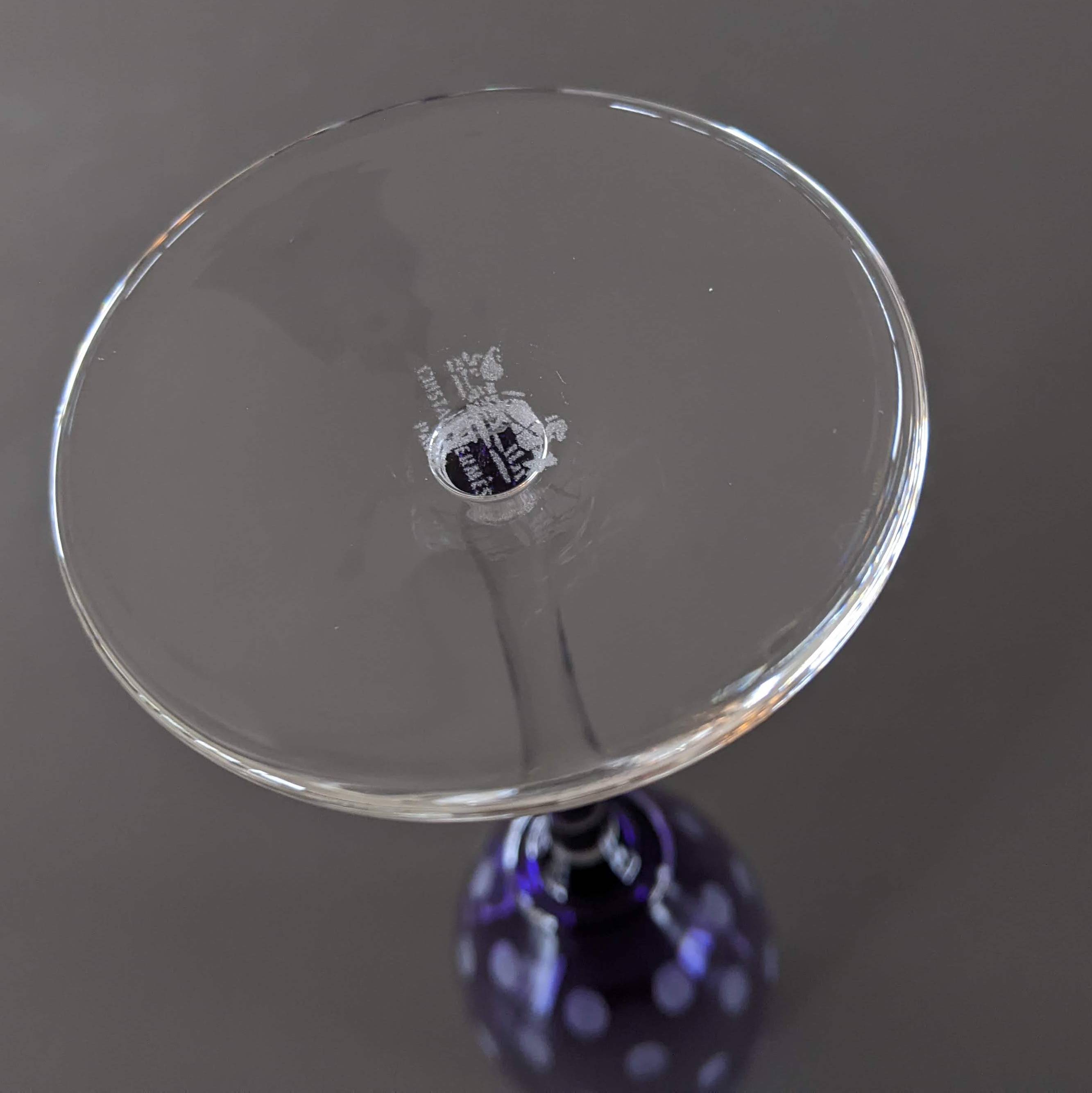 HERMES 2007 Purple Saint Louis Crystal "Fanfare" Champagne Flute 22 cm
