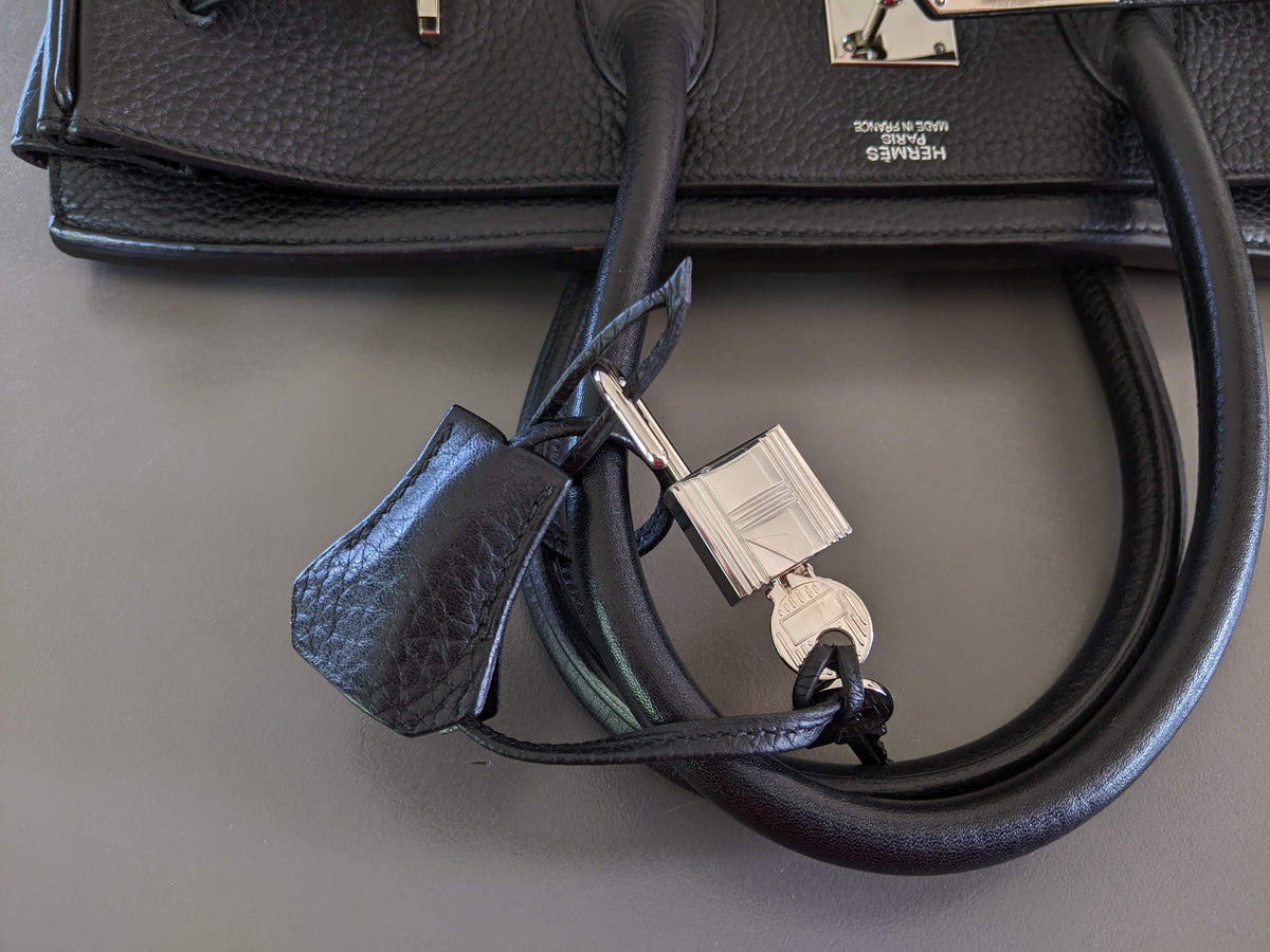 HERMES BIRKIN 35 Black Taurillon Clemence Bag PHW