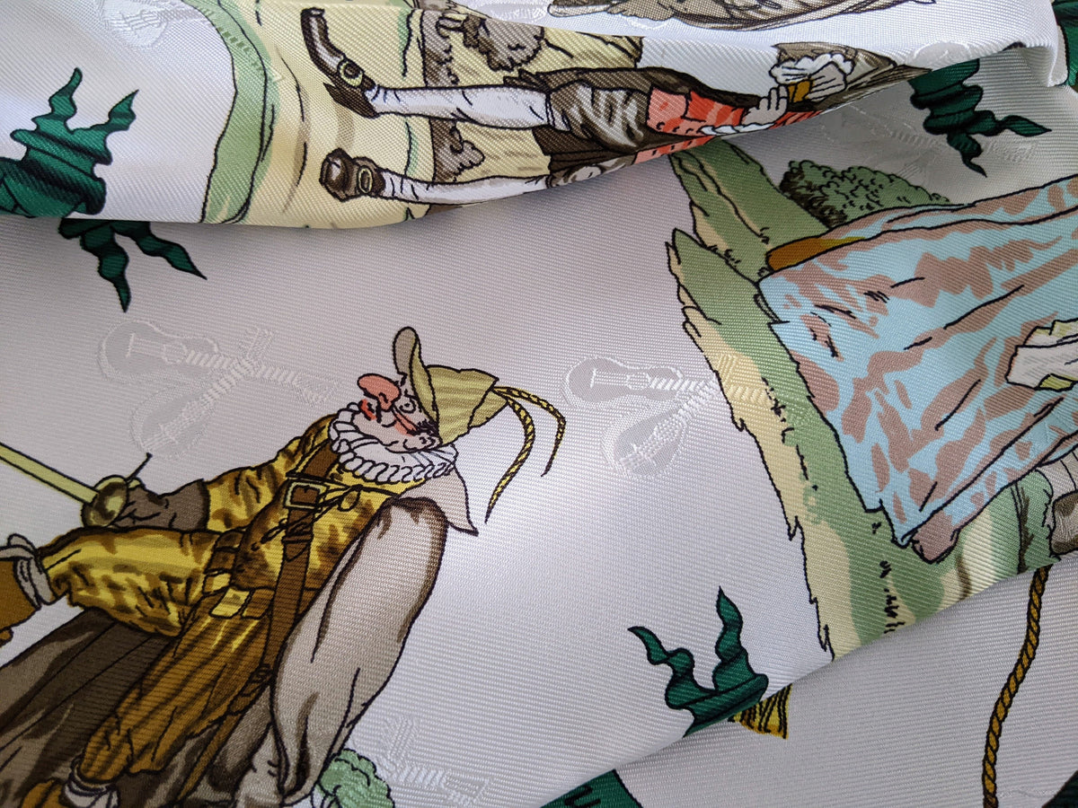 HERMES LA COMEDIE ITALIENNE Jacquard Twill Silk 90 x 90cm