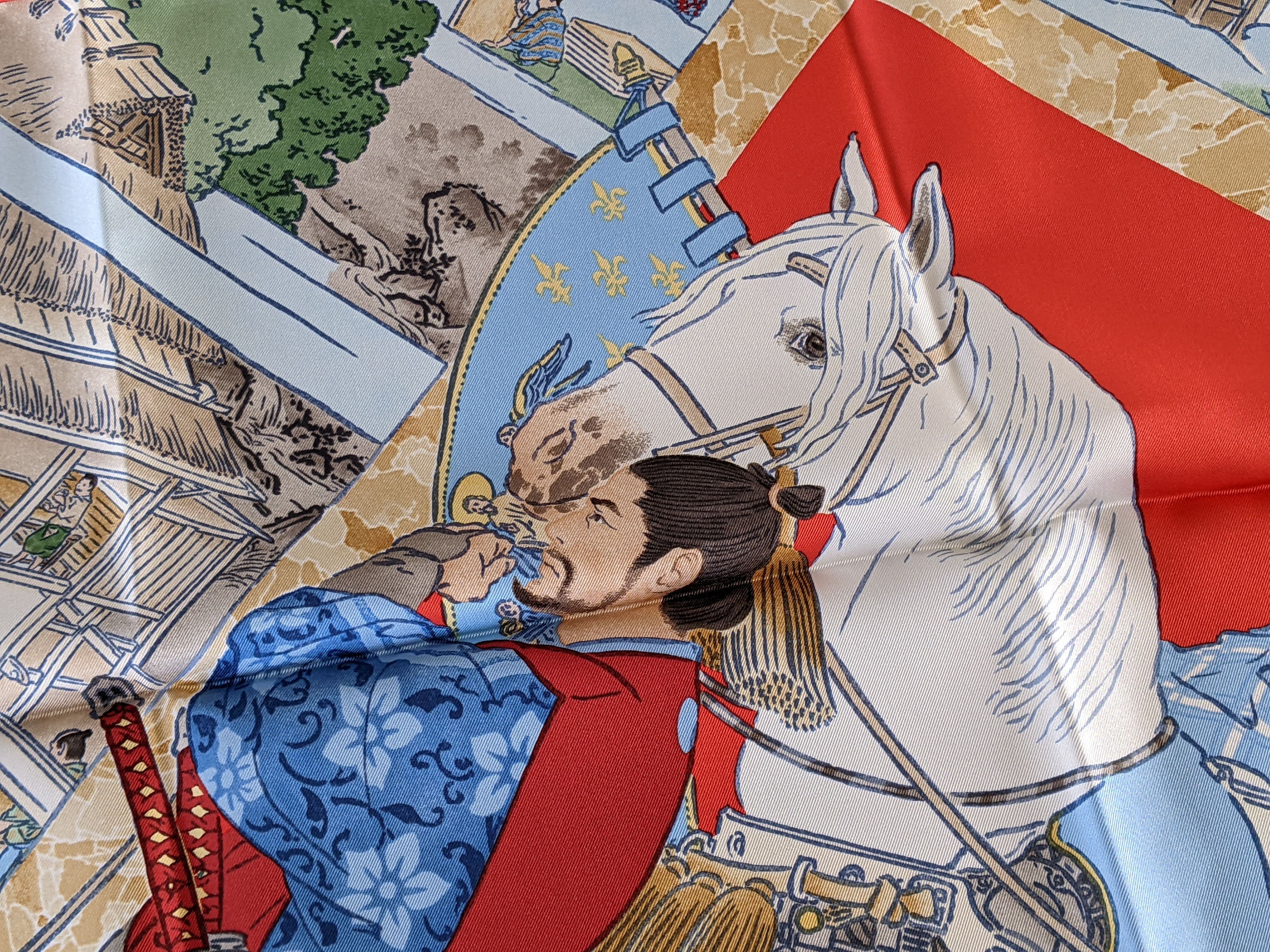 HERMES LES ARTISANS D'HERMES by Akira Yamaguchi Twill 90x 90 cm