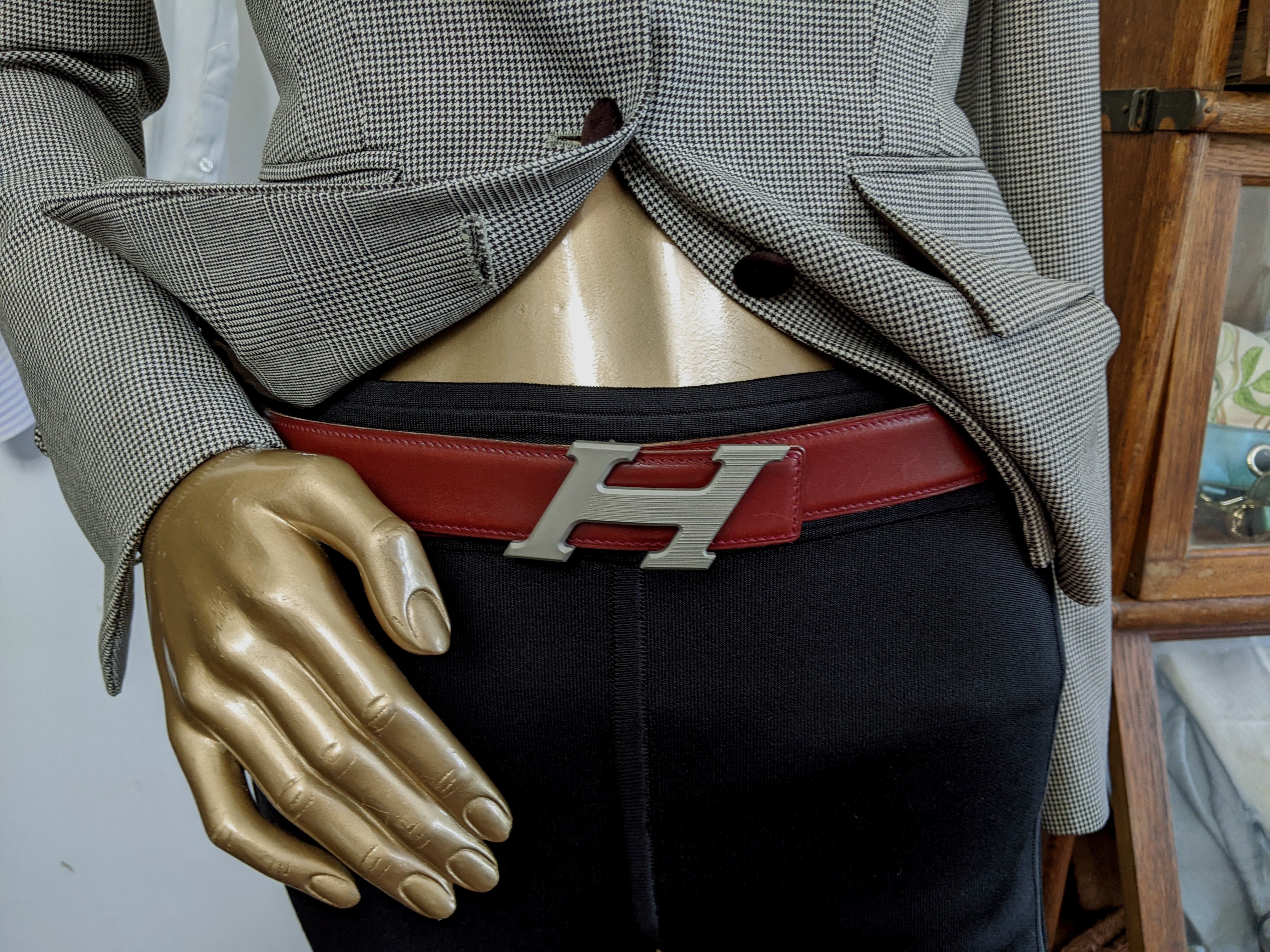 HERMES Grey Matt PVD "Speed H" Belt Buckle 32 mm, New with Pouch!