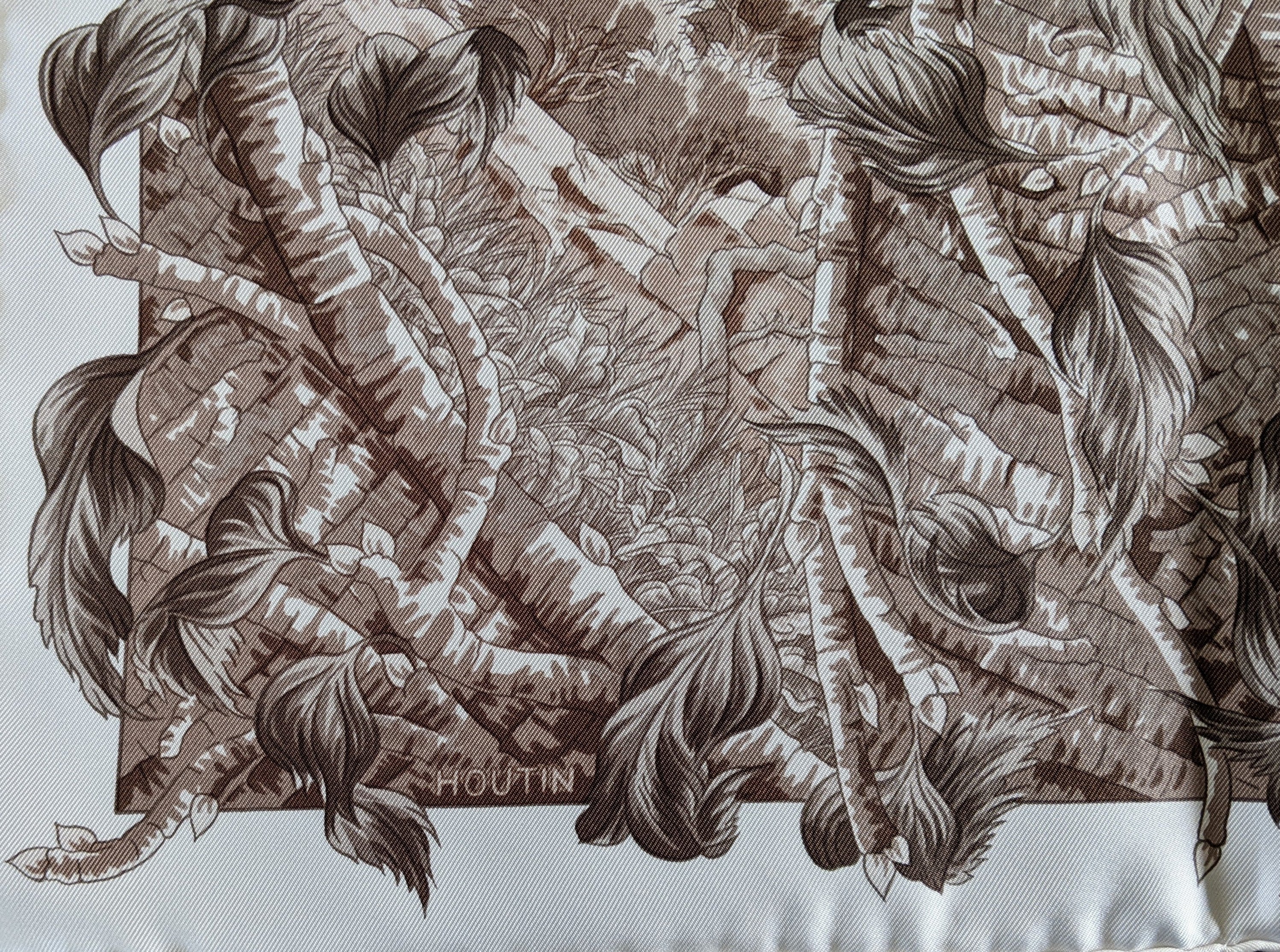 HERMES 2008 Fantaisie Pittoresque by Francoise Houtin Twill Scarf 90 x 90 cm
