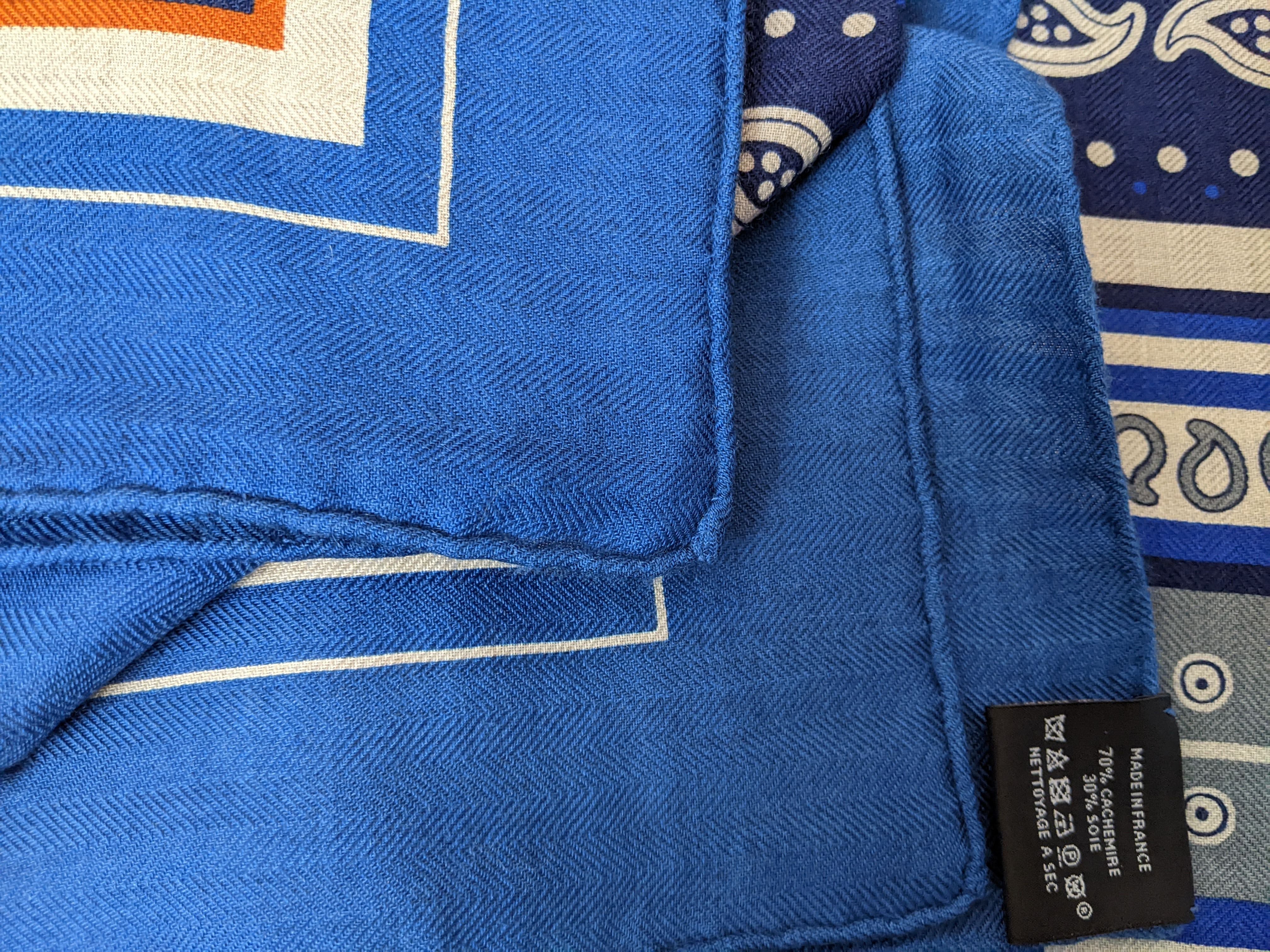 HERMES SELLE DE DIGNITAIRE Cashmere Shawl 140 x 140 cm