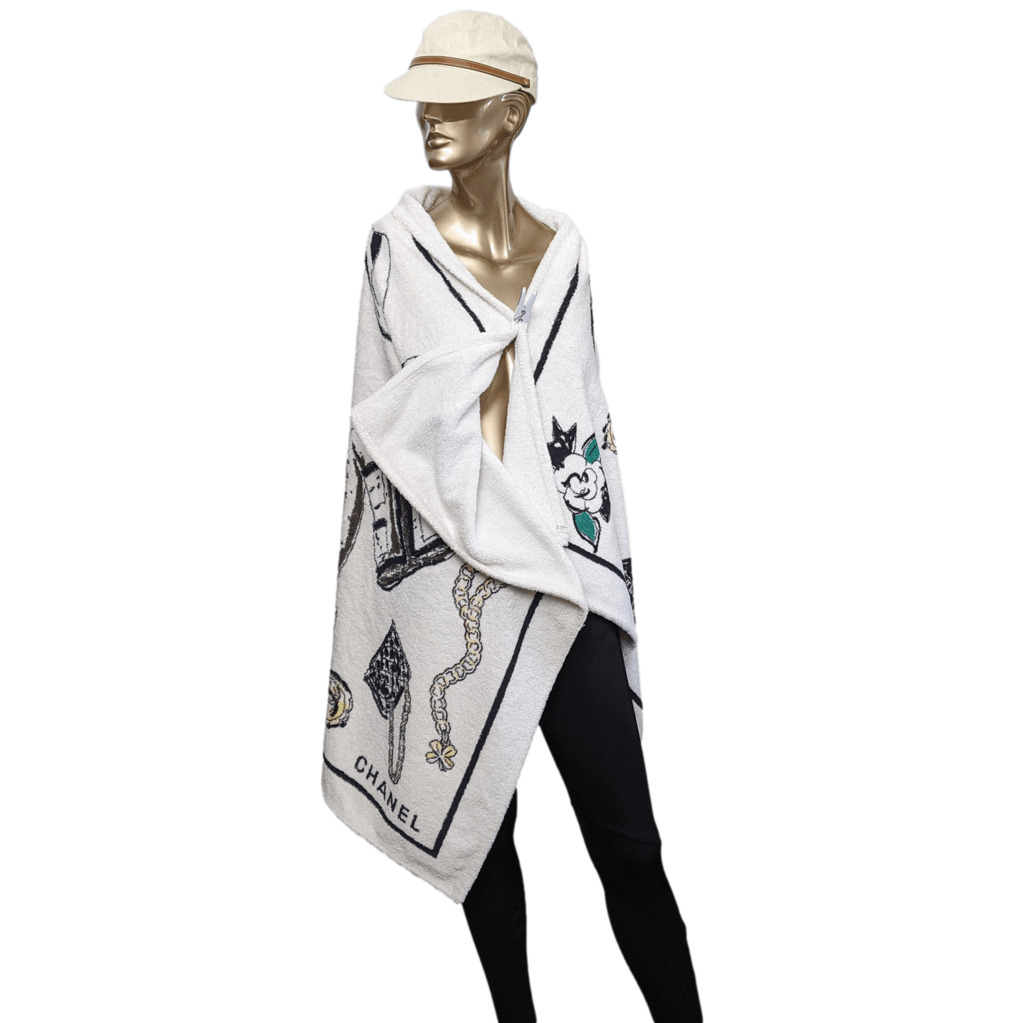 CHANEL 1994 Accessoiries y Karl Lagerfell Beach Towel 90 x 150 cm