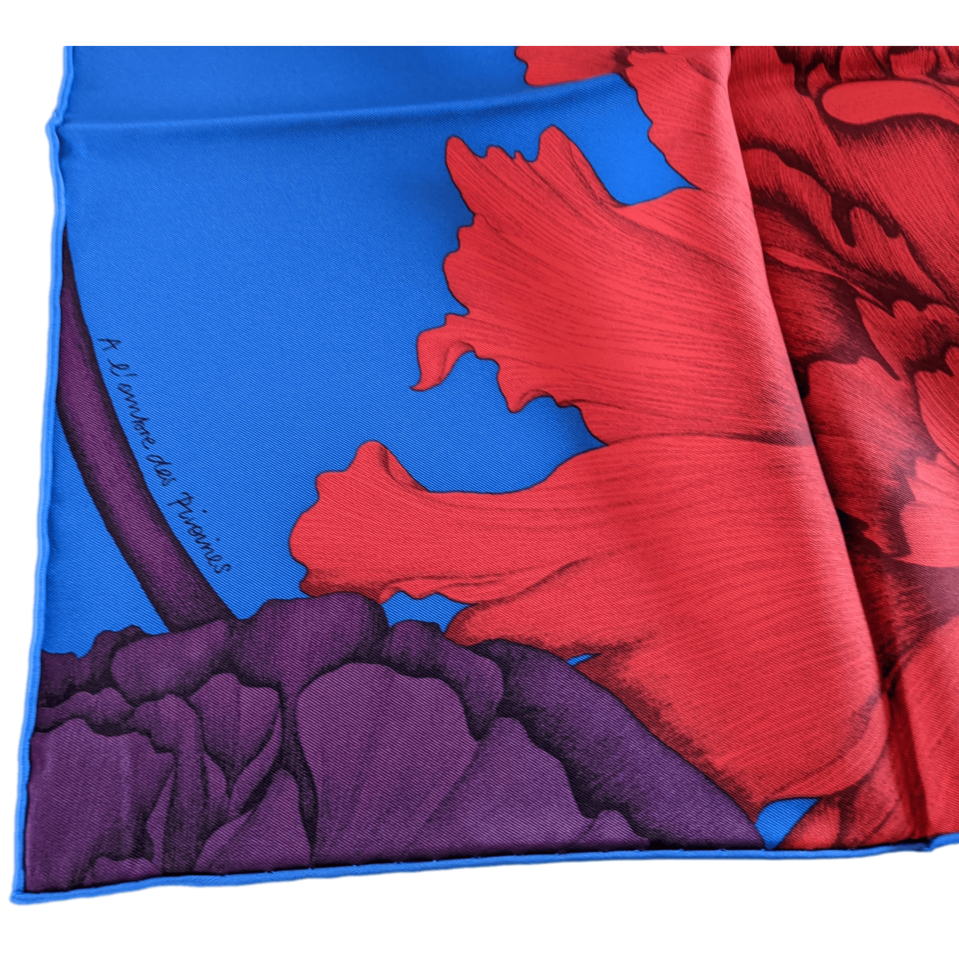 HERMES A L'Ombre des Pivoines Twill Silk Scarves 90 x 90 cm