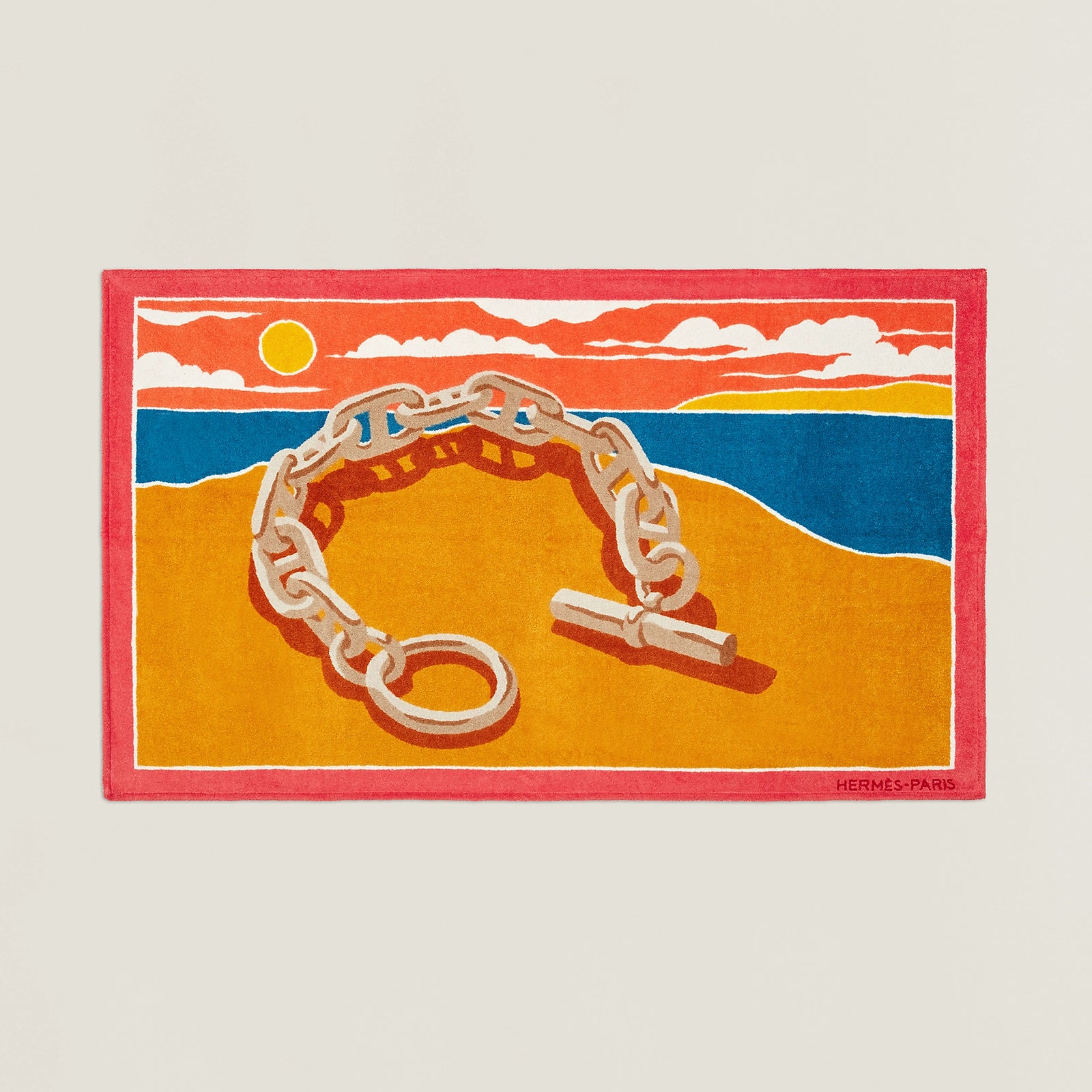 HERMES ESCALE A LA PLAGE Terry Beach Towel 150 x 90 cm, New!