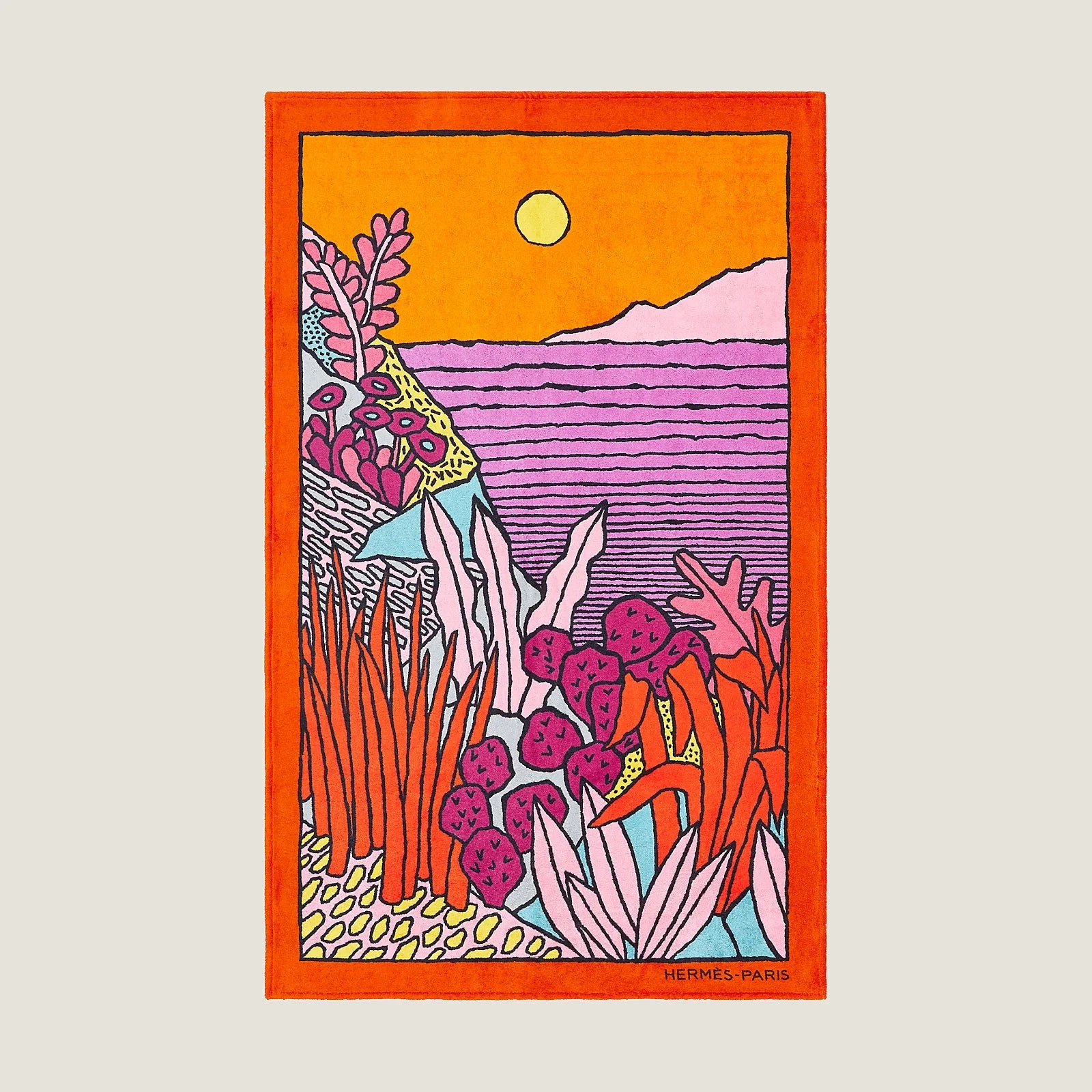 HERMES Calanques Terry Beach Towel 90 x 150 cm, New!