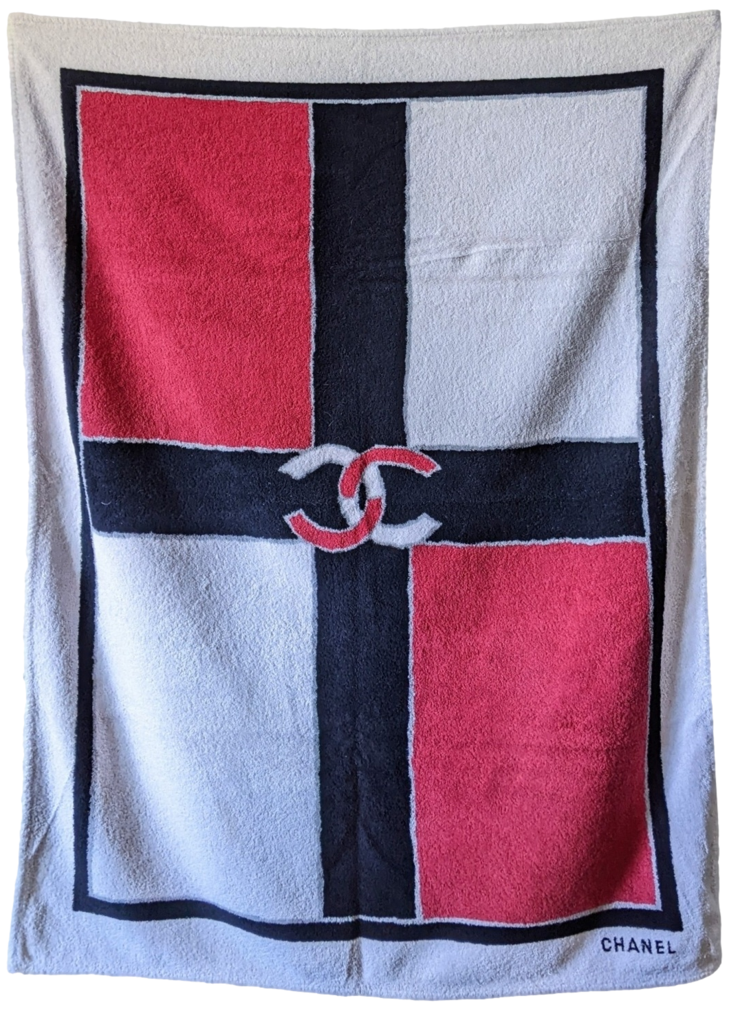 Chanel Logo CC Cotton Terry Beach Towel 103 x 145 cm
