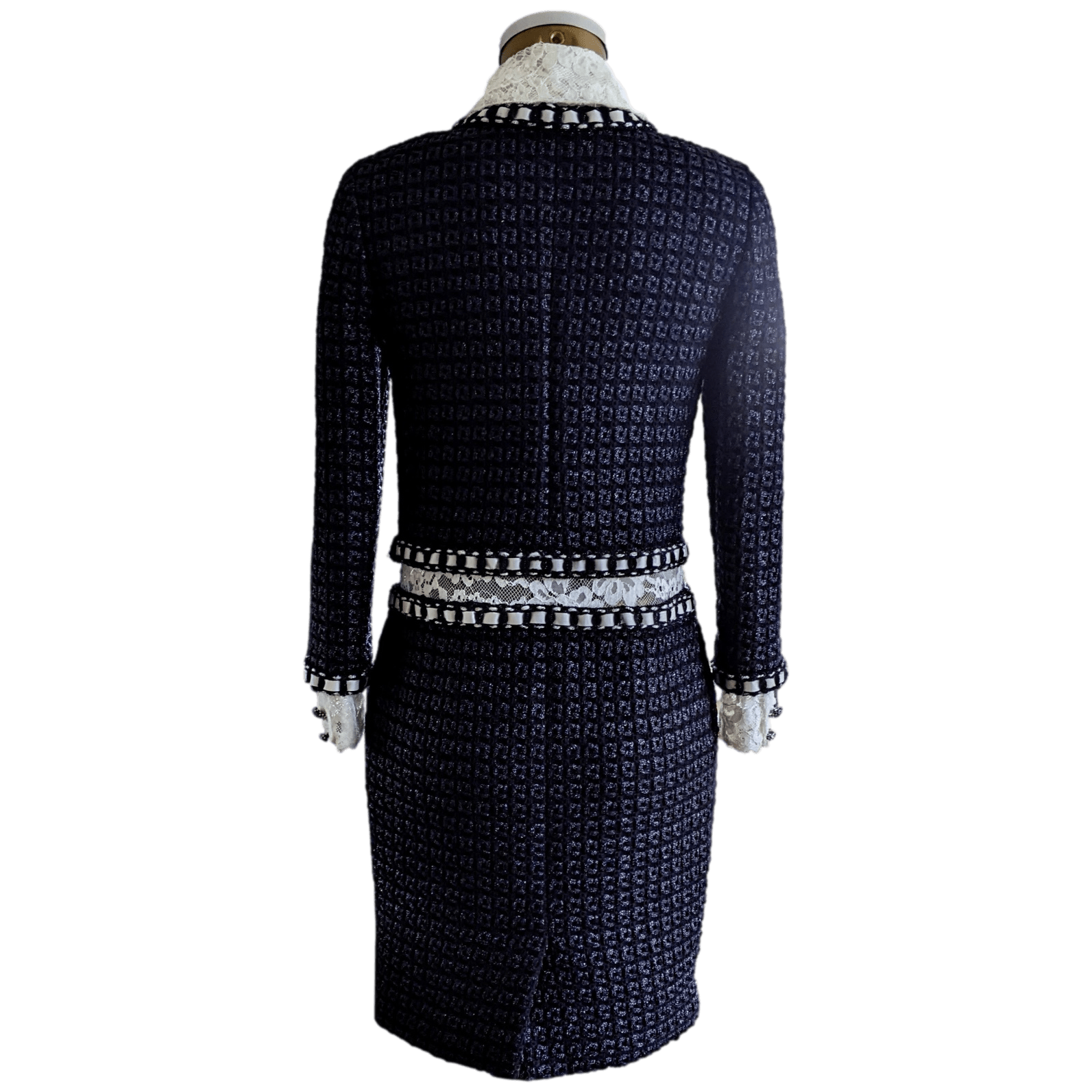 CHANEL METIERS D'ART PARIS - ROME 16A Tweed Lace Dress FR36