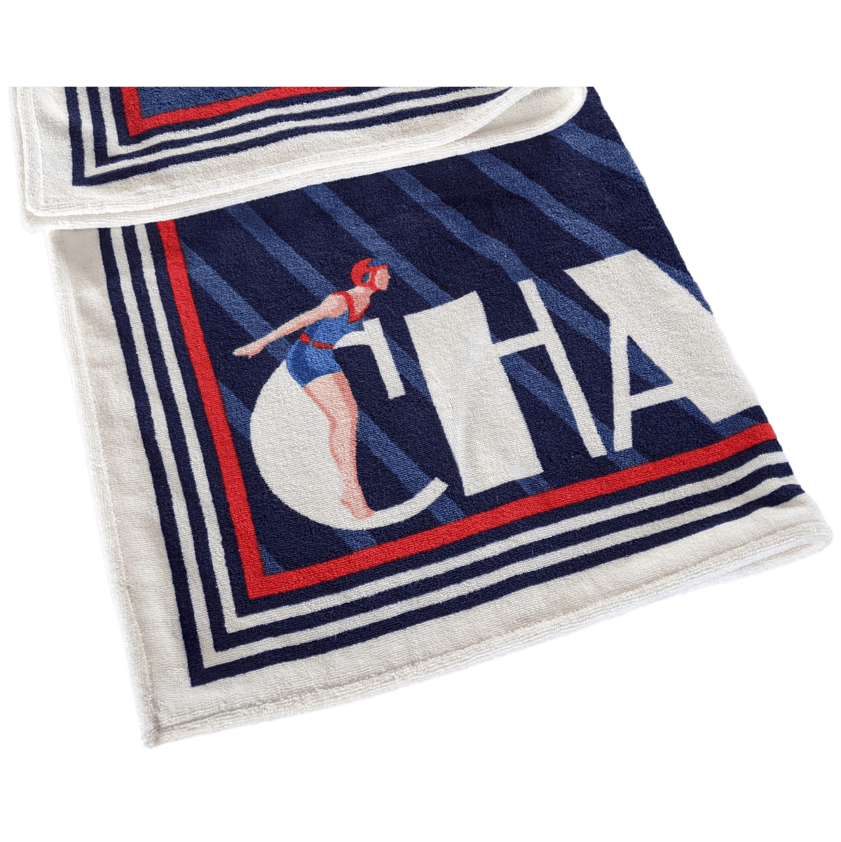 CHANEL Baigneuses Vintage Terry Cotton Beach Towel 100 x 175 cm