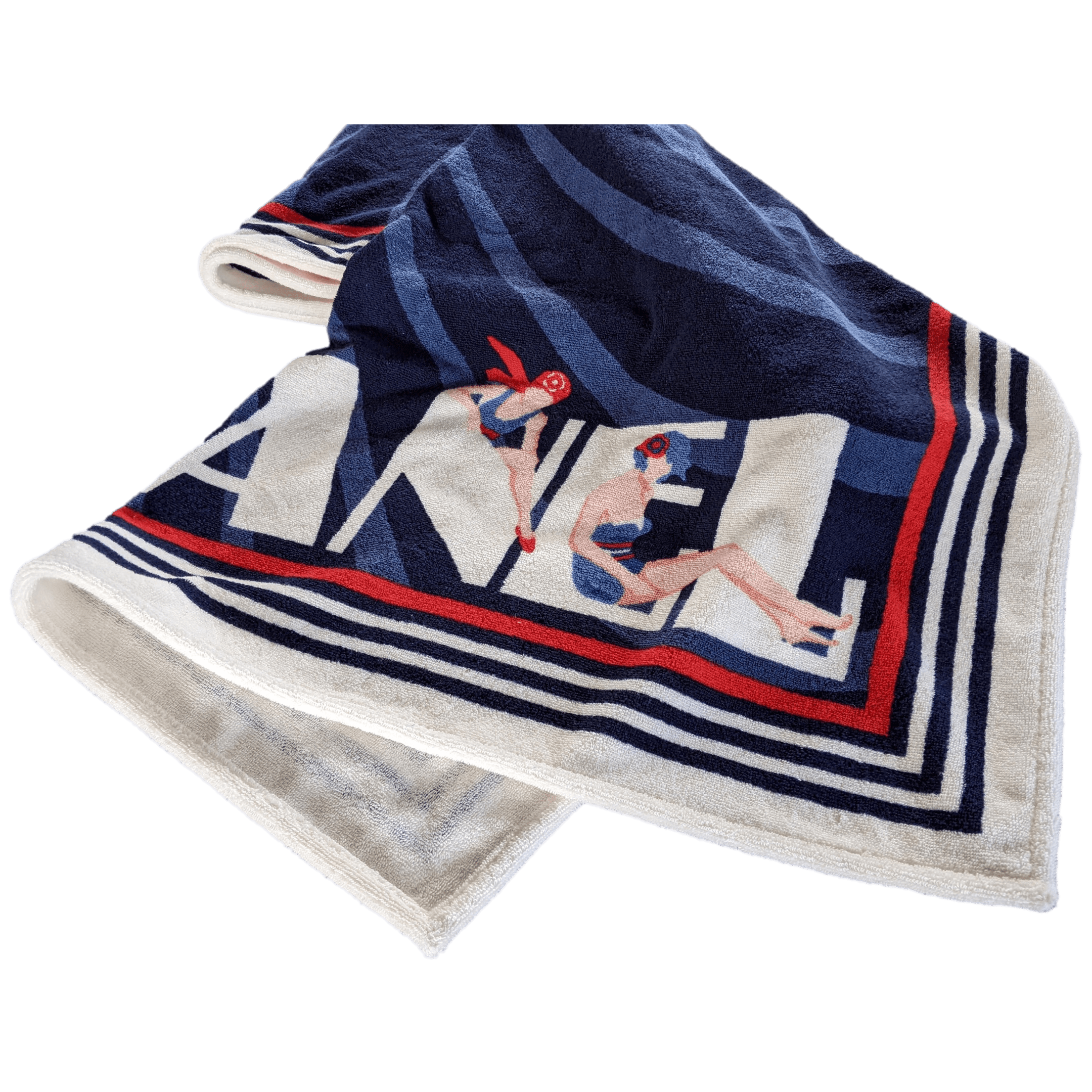 CHANEL Baigneuses Vintage Terry Cotton Beach Towel 100 x 175 cm