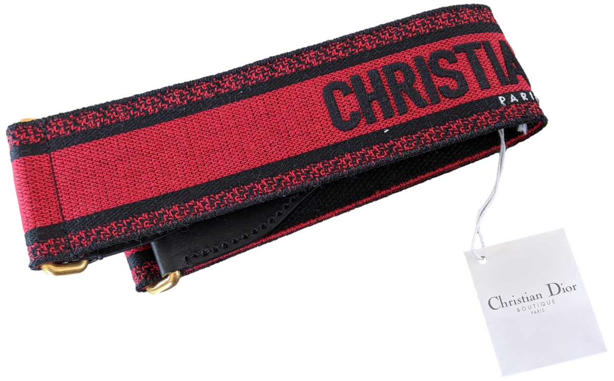 CHRISTIAN DIOR Large Canvas Belt Sz75