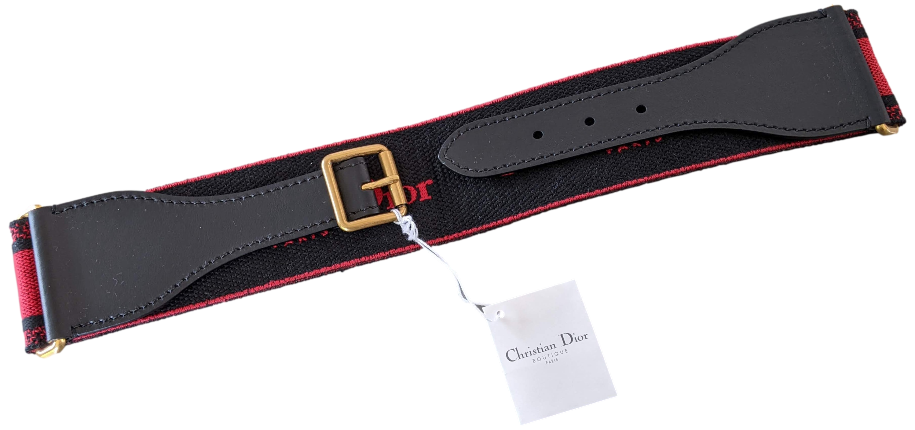 CHRISTIAN DIOR Large Canvas Belt Sz75
