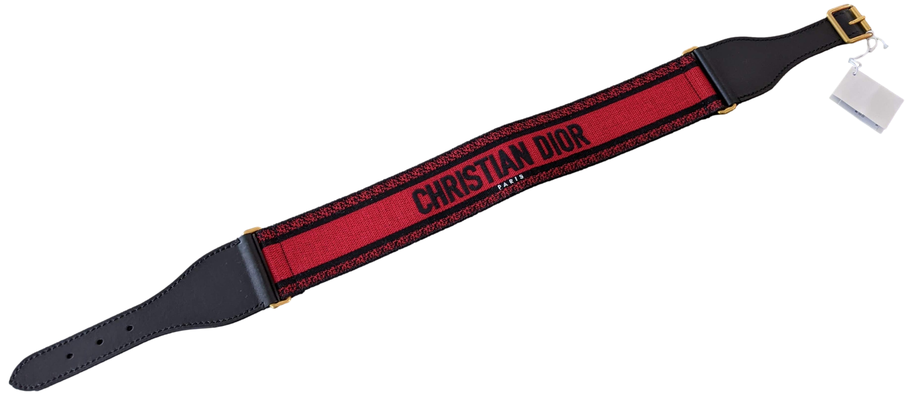CHRISTIAN DIOR Large Canvas Belt Sz75