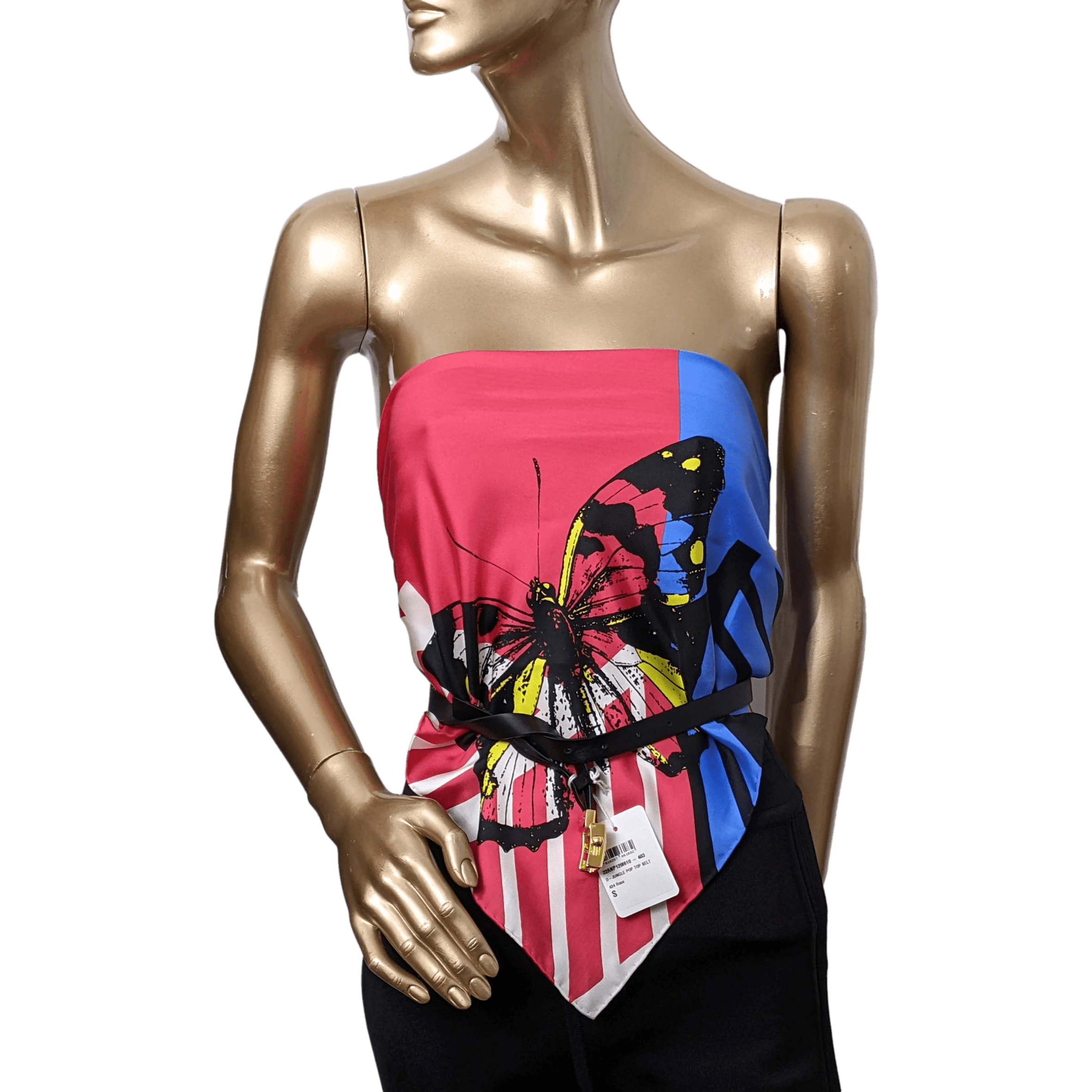 CHRISTIAN DIOR 2022 D-Jungle Pop Butterfly Scarf Top Sz S, New