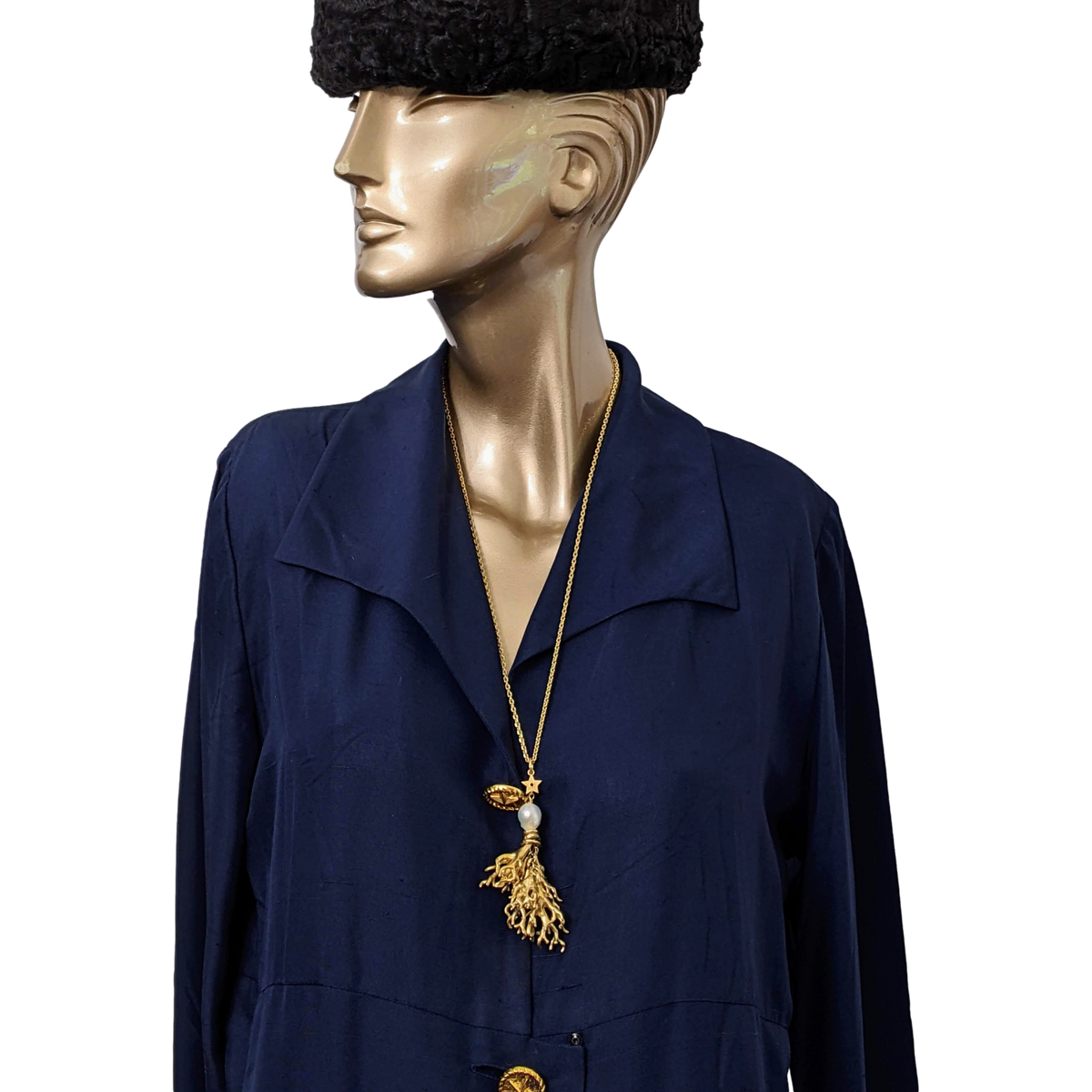 CHRISTIAN DIOR Long Pearl & Coral Necklace