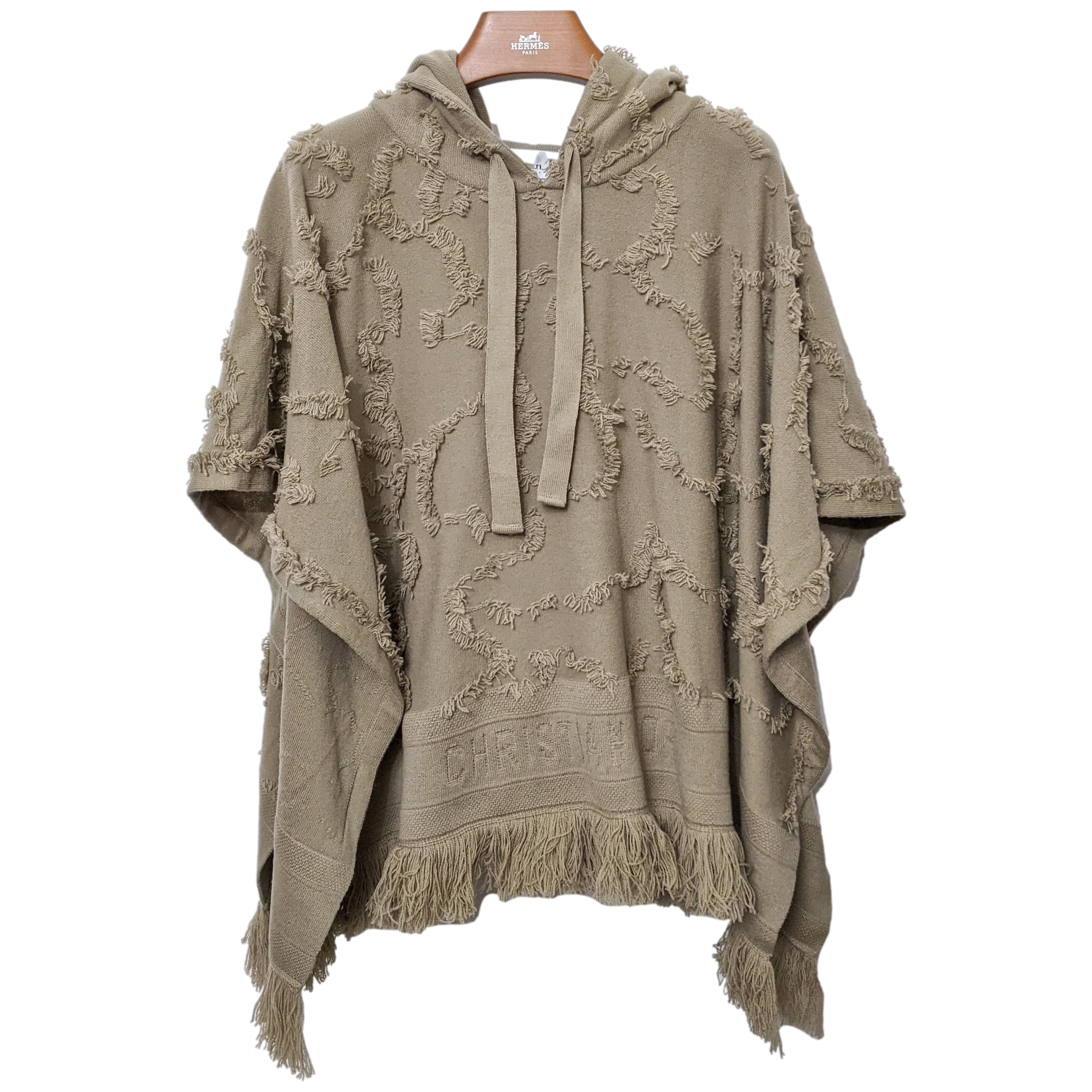 CHRISTIAN DIOR PONCHO 99% Fringed Cashmere SzS