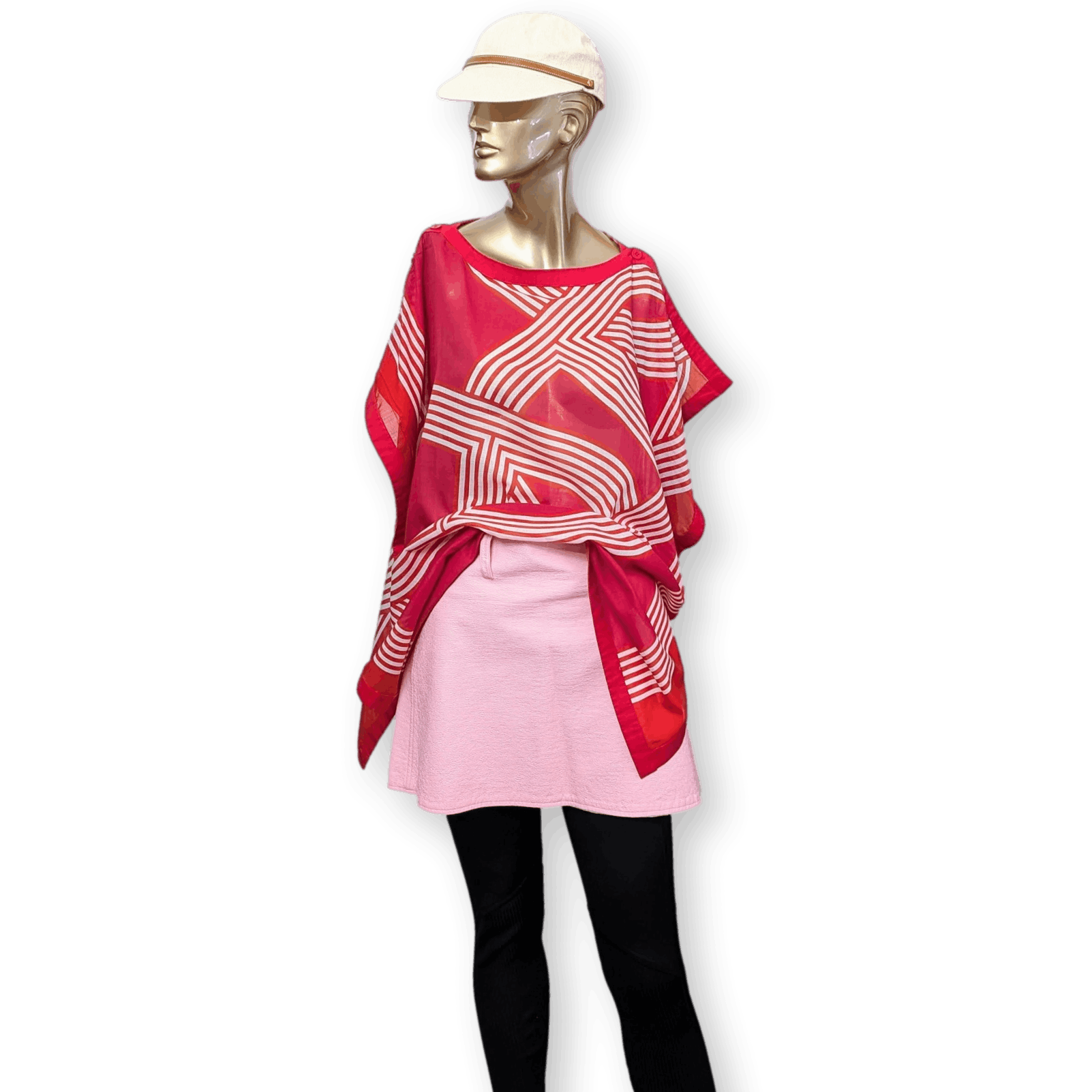 COURREGES Vintage Pink Tumbled Vinyl Mini Jupe
