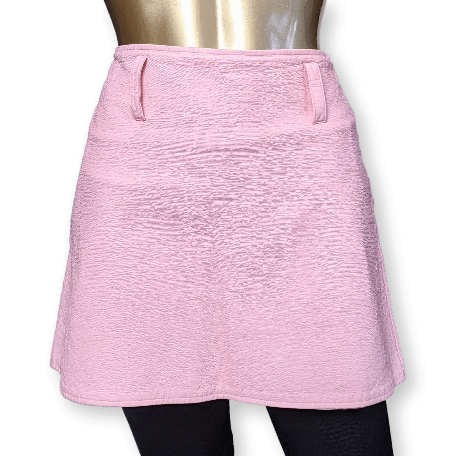 COURREGES Vintage Pink Tumbled Vinyl Mini Jupe