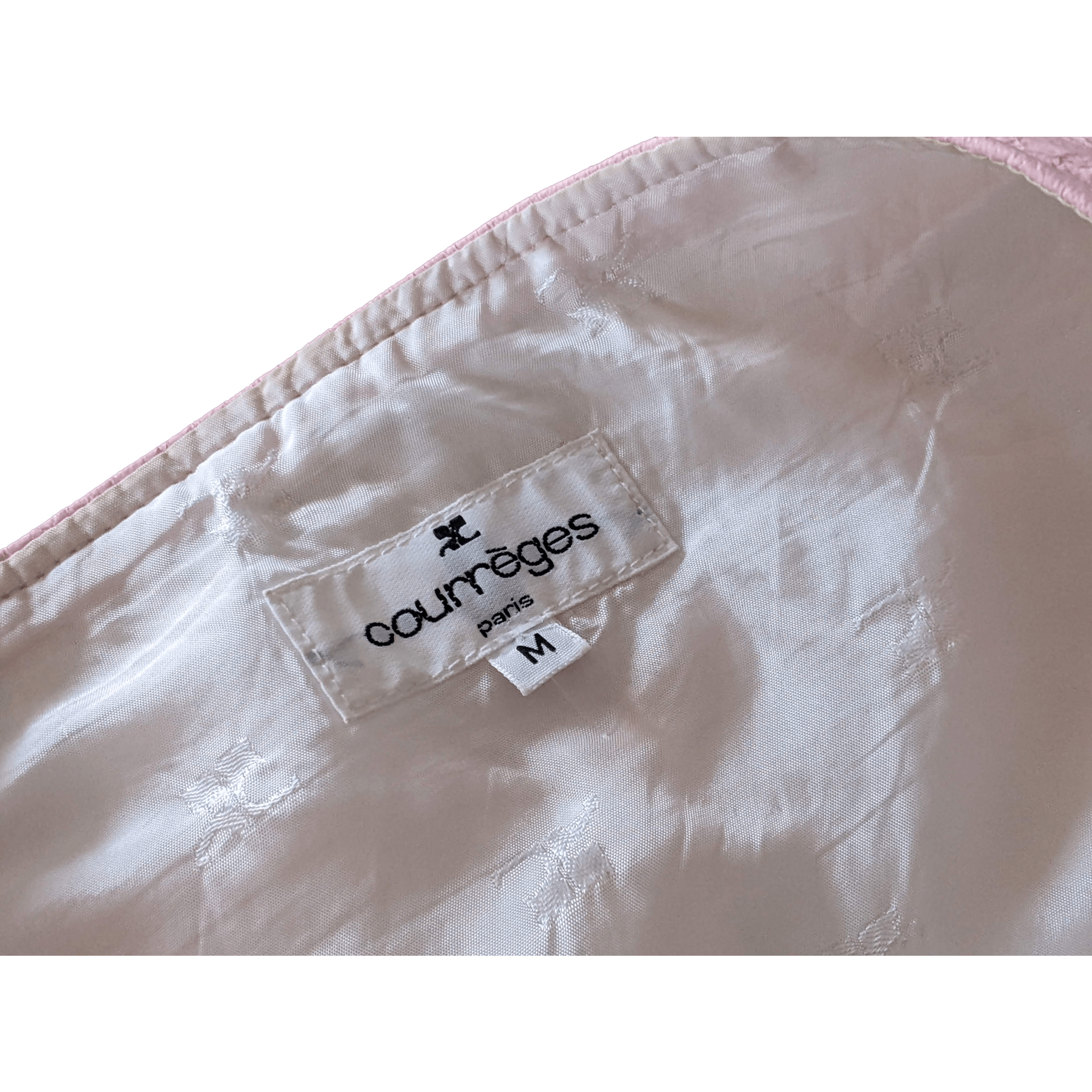 COURREGES Vintage Pink Tumbled vinyl Mini Jupe Size M