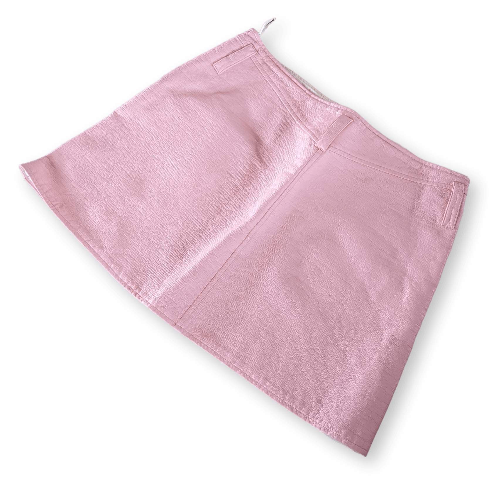 COURREGES Vintage Pink Tumbled vinyl Mini Jupe Size M