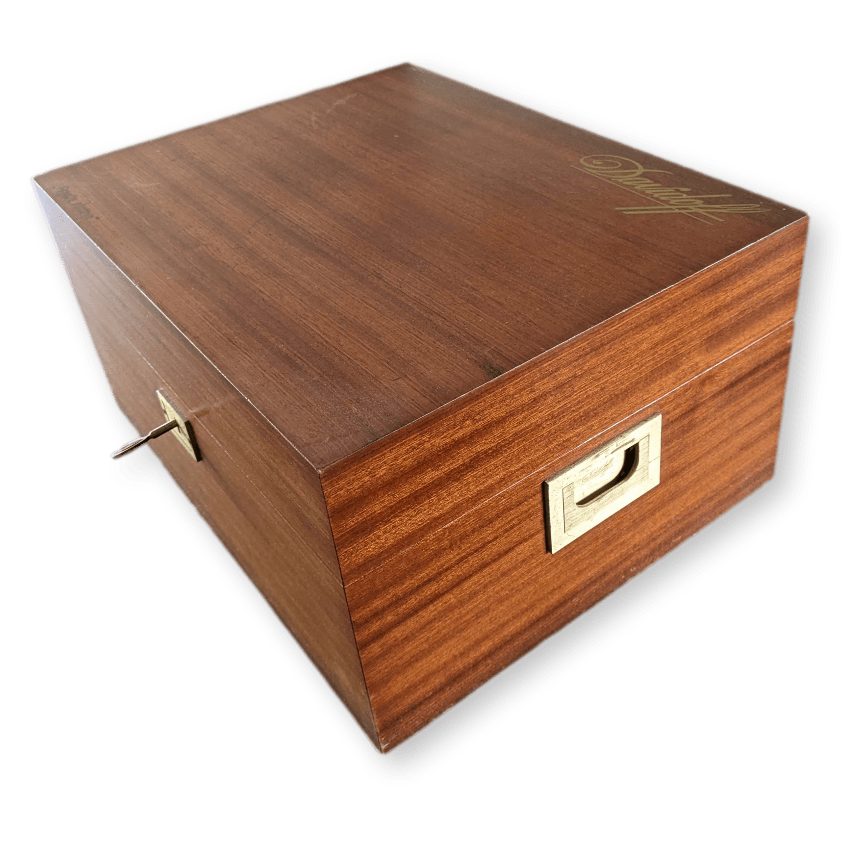 DAVIDOFF Vintage Mahogany Humidor "Grande Reserve" Cave à Cigare de Luxe en Acajou with Key