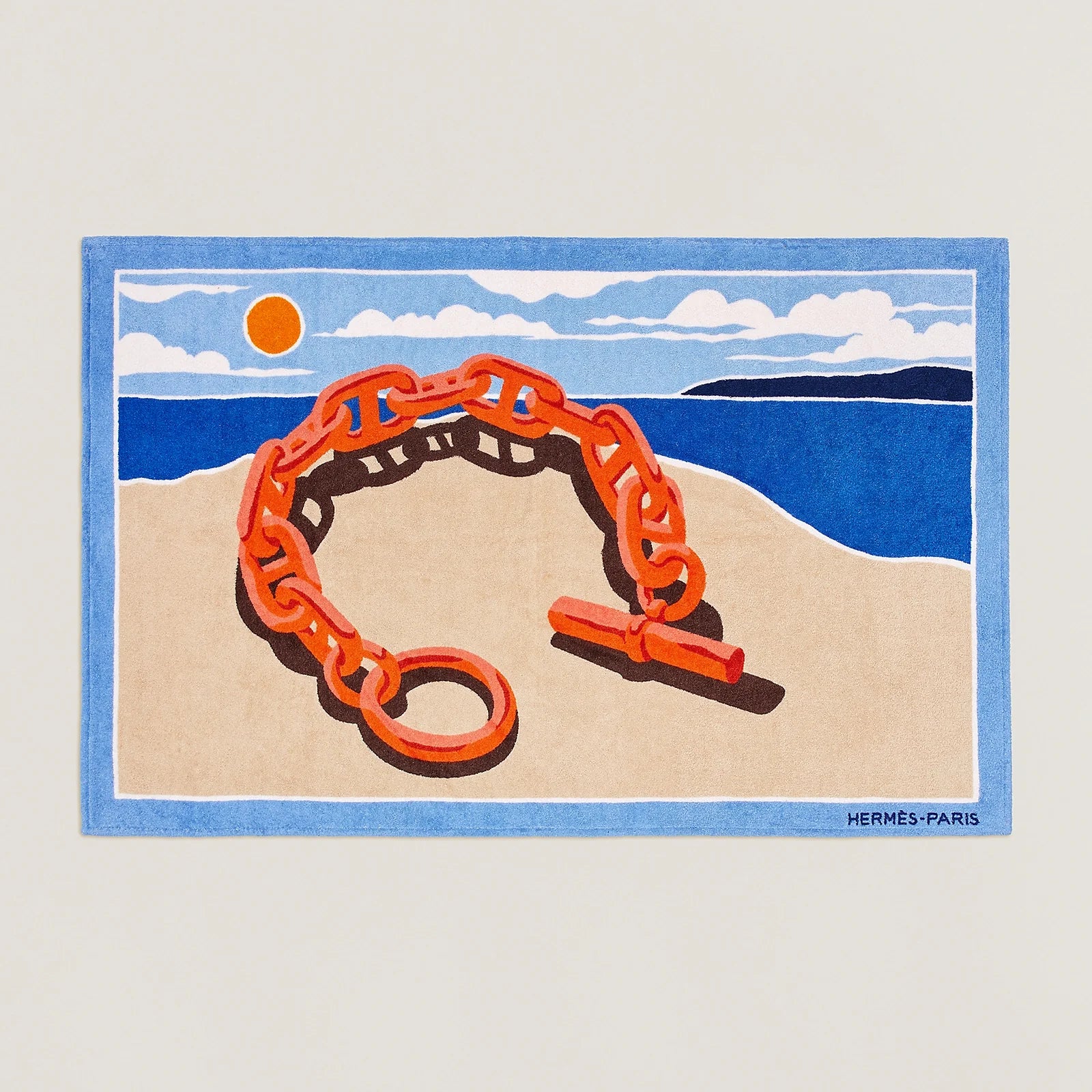 HERMES ESCALE A LA PLAGE Terry Beach Towel 150 x 90 cm, New!