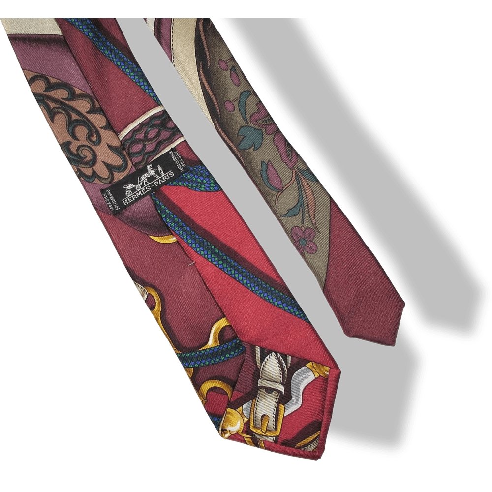 Hermes Equistrian Print Twill Silk Tie