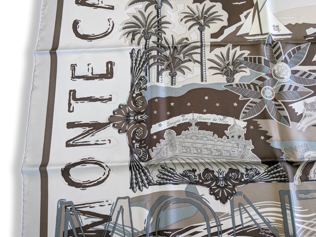 Hermes 2008 Beige/Etoupe Special Issue MONTE CARLO for SOCIETE DES BAINS DE MER by Joachim Metz Twill 90, Box!