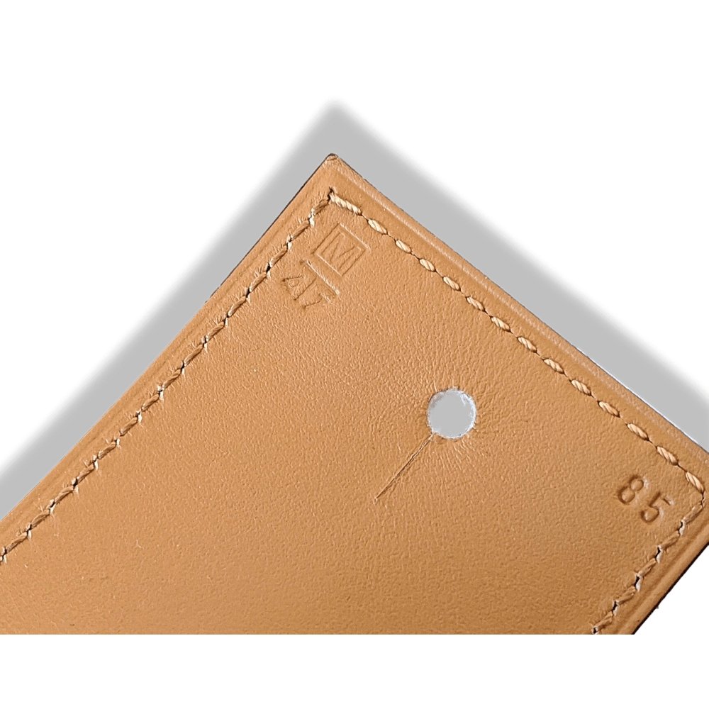 Hermes 2009 Chocolat Veau Barenia COLLIER DE CHIEN SHADOW Belt GM Sz 85, BNIB!