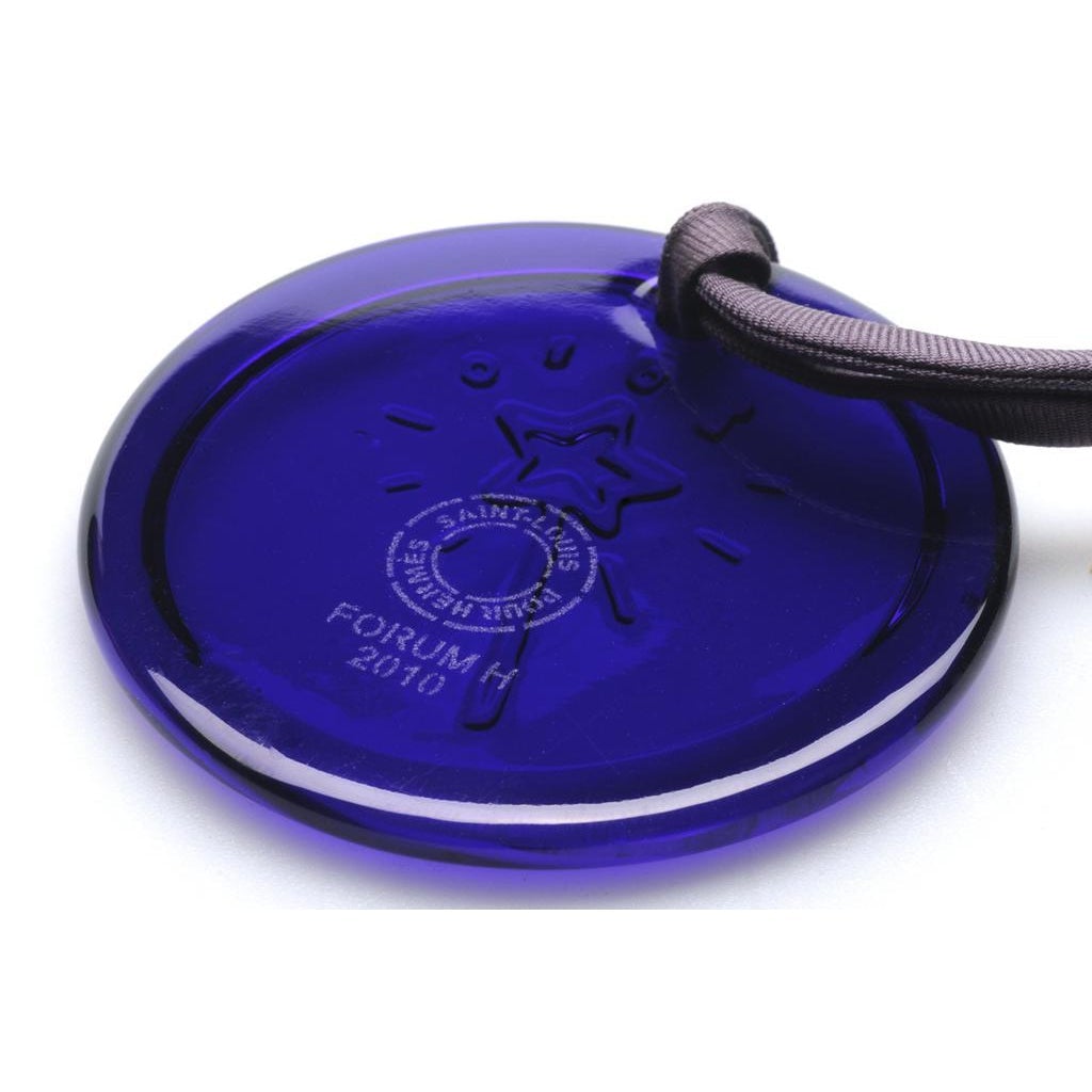 Hermes 2010 Forum H Bleu Crystal Saint-Louis Medallion Pendant - poupishop