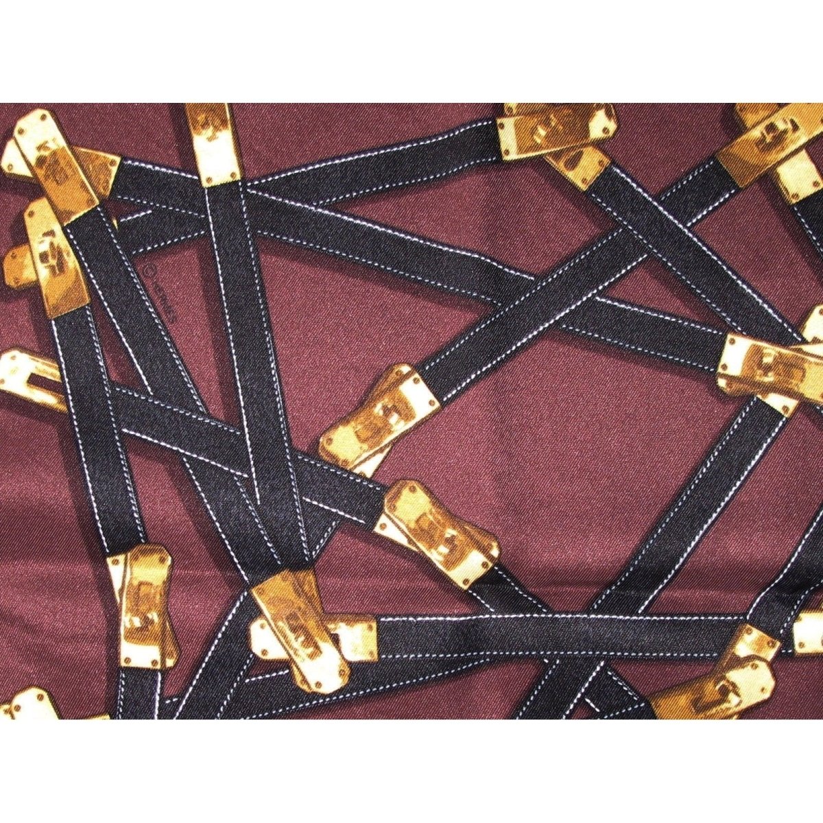 Hermes 2010 Fuchsia Chocolate Tres Kelly by Benoit Pierre Emery Vintage Silk 70, NWT! - poupishop