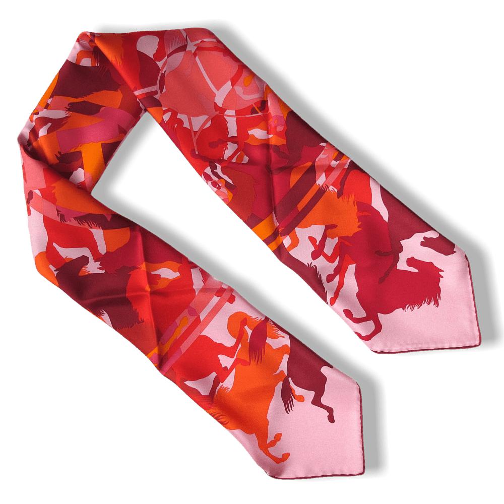 Hermes 2010 Rose Rouge Ex Libris en Camouflage Twill 90cm, New! - poupishop