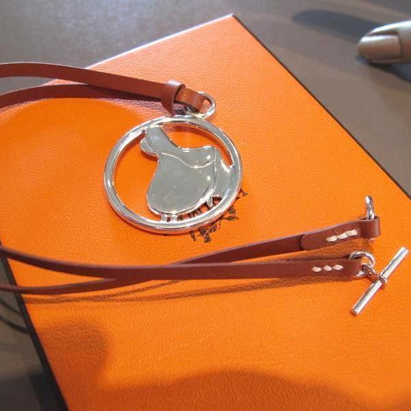 Hermes Silver Saddle Necklace Jump