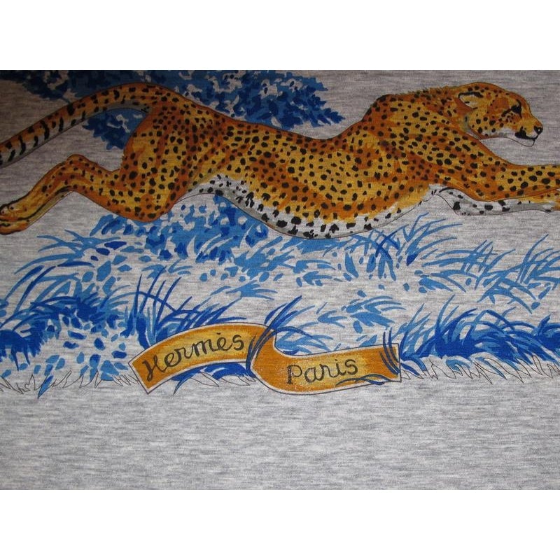Hermes cotton Guepards Tee-Shirt cotton scarf
