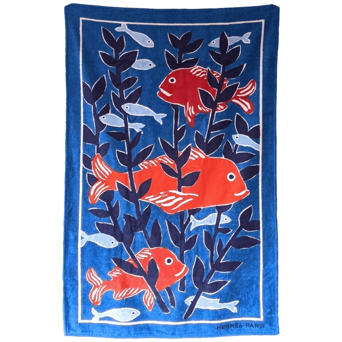 HERMES Algues et Poissons Terry Beach Towel 90 x 150 cm