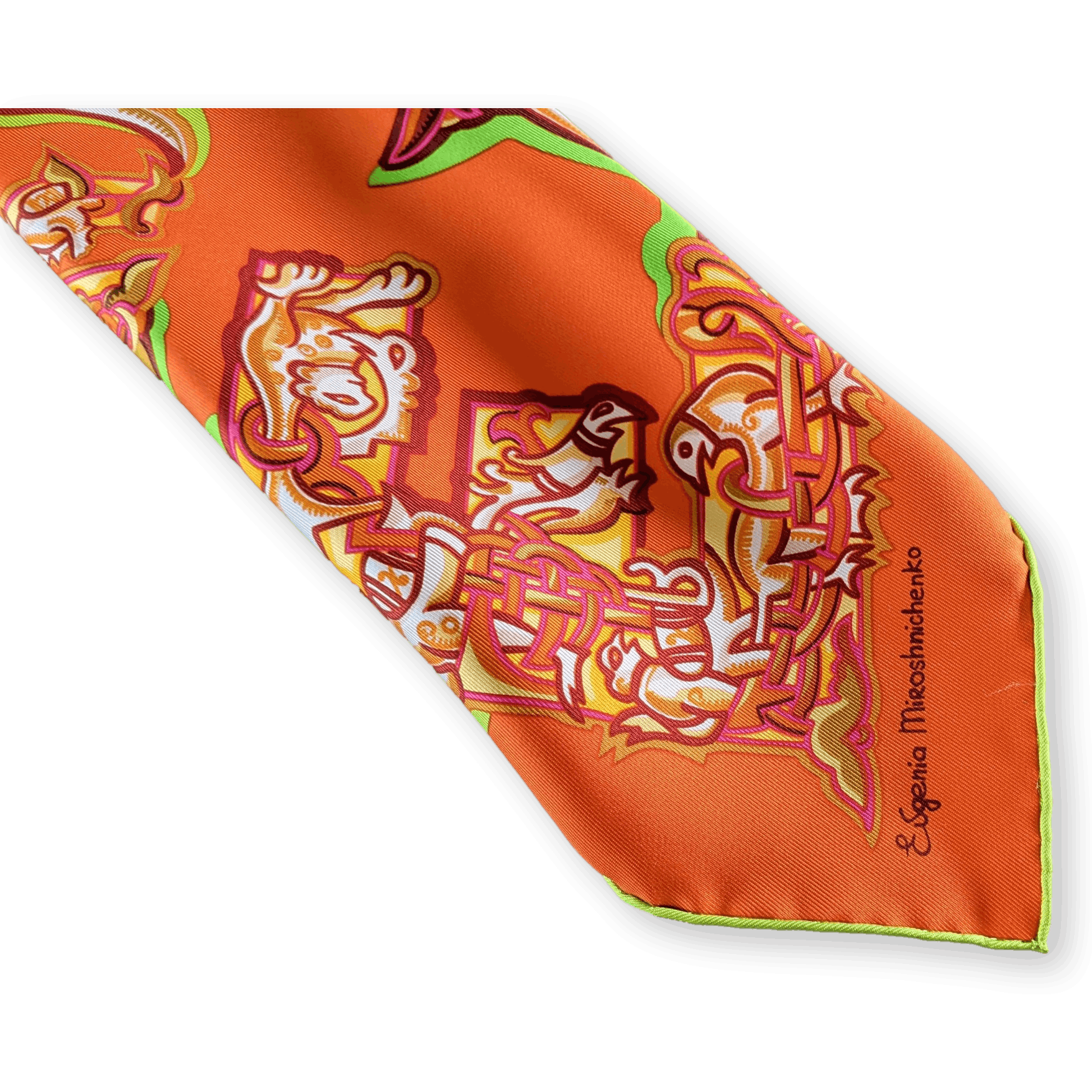 HERMES Alphabet Russe Twill Scarf 90
