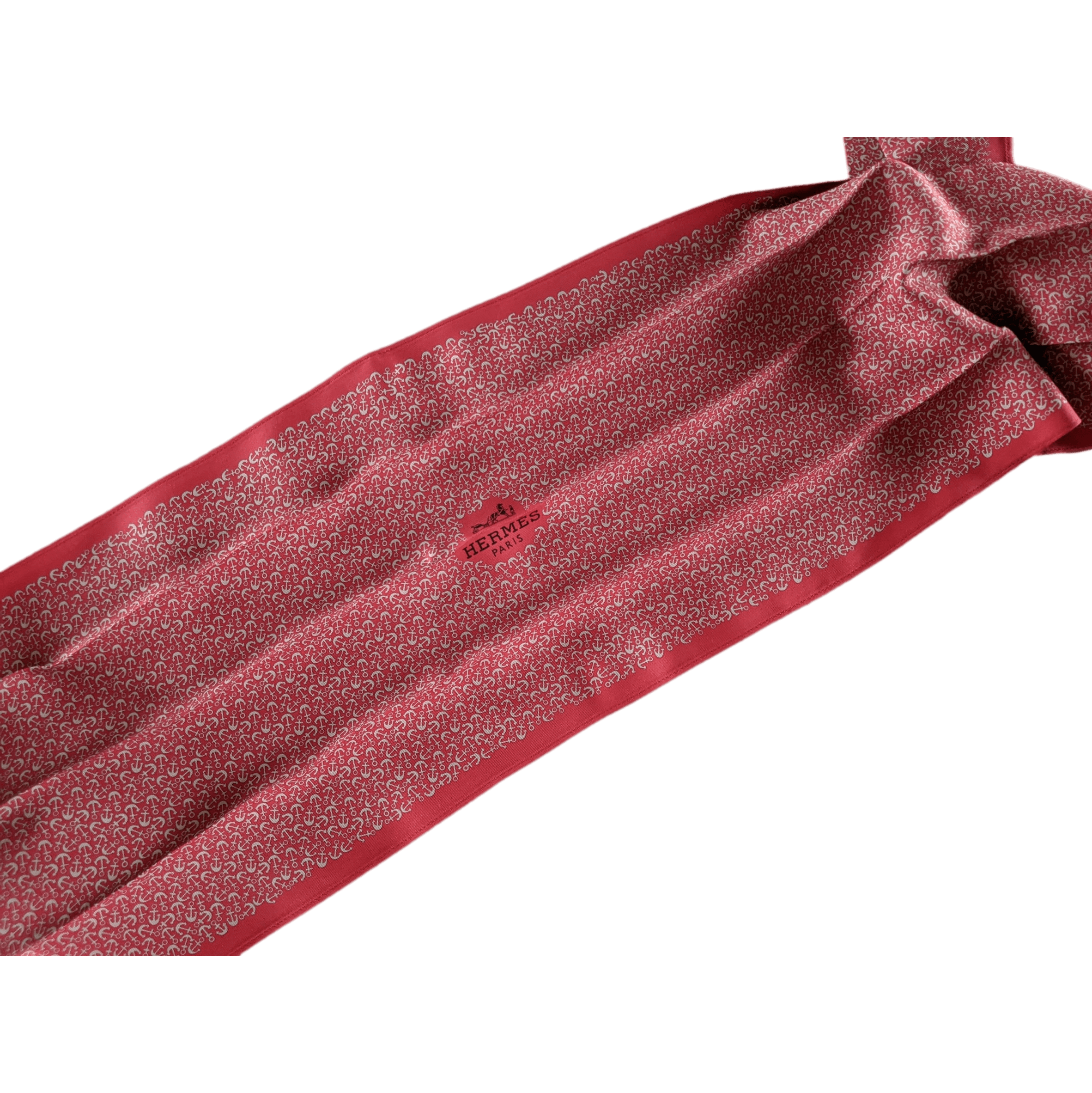 HERMES Ancres en Folie LA CRAVATE FOULARD Tie Scarf 140 cm Length