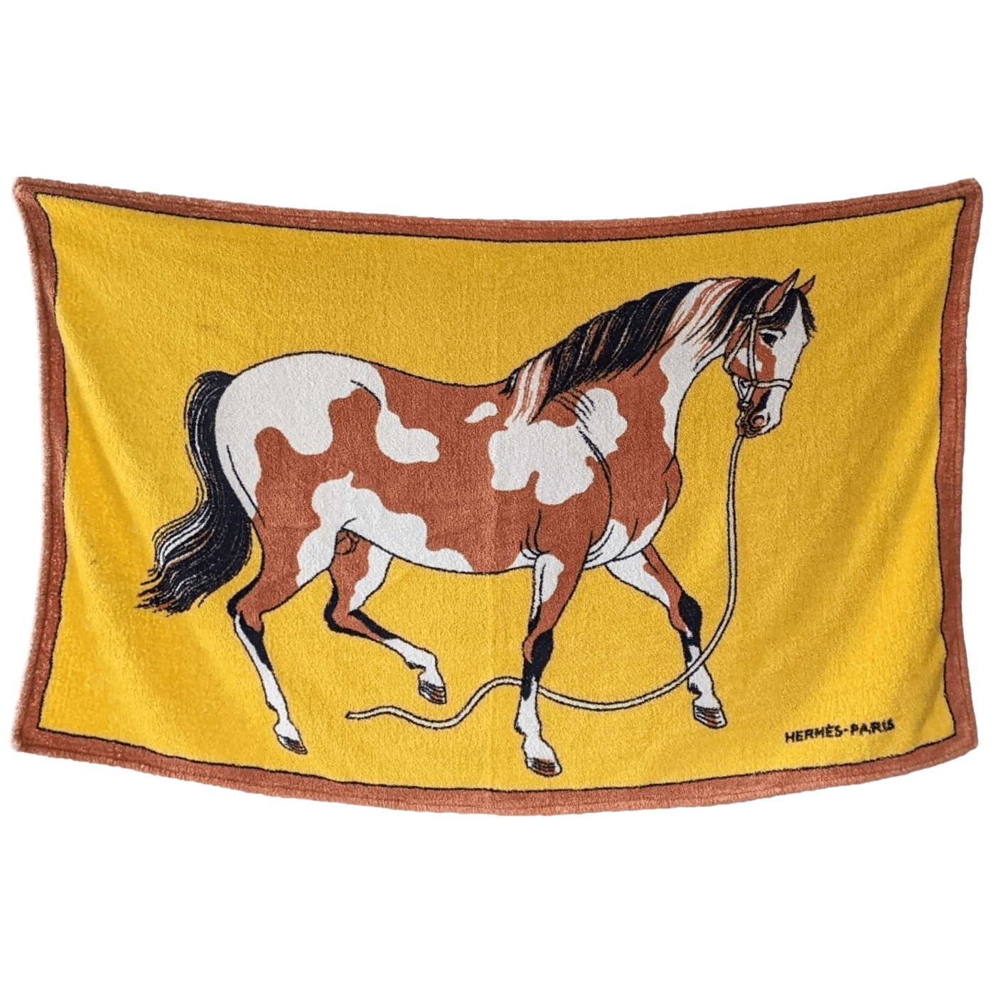 HERMES Vintage Appaloosa Tapis de Plage Terry Beach Towel GM 90 x 150 cm`