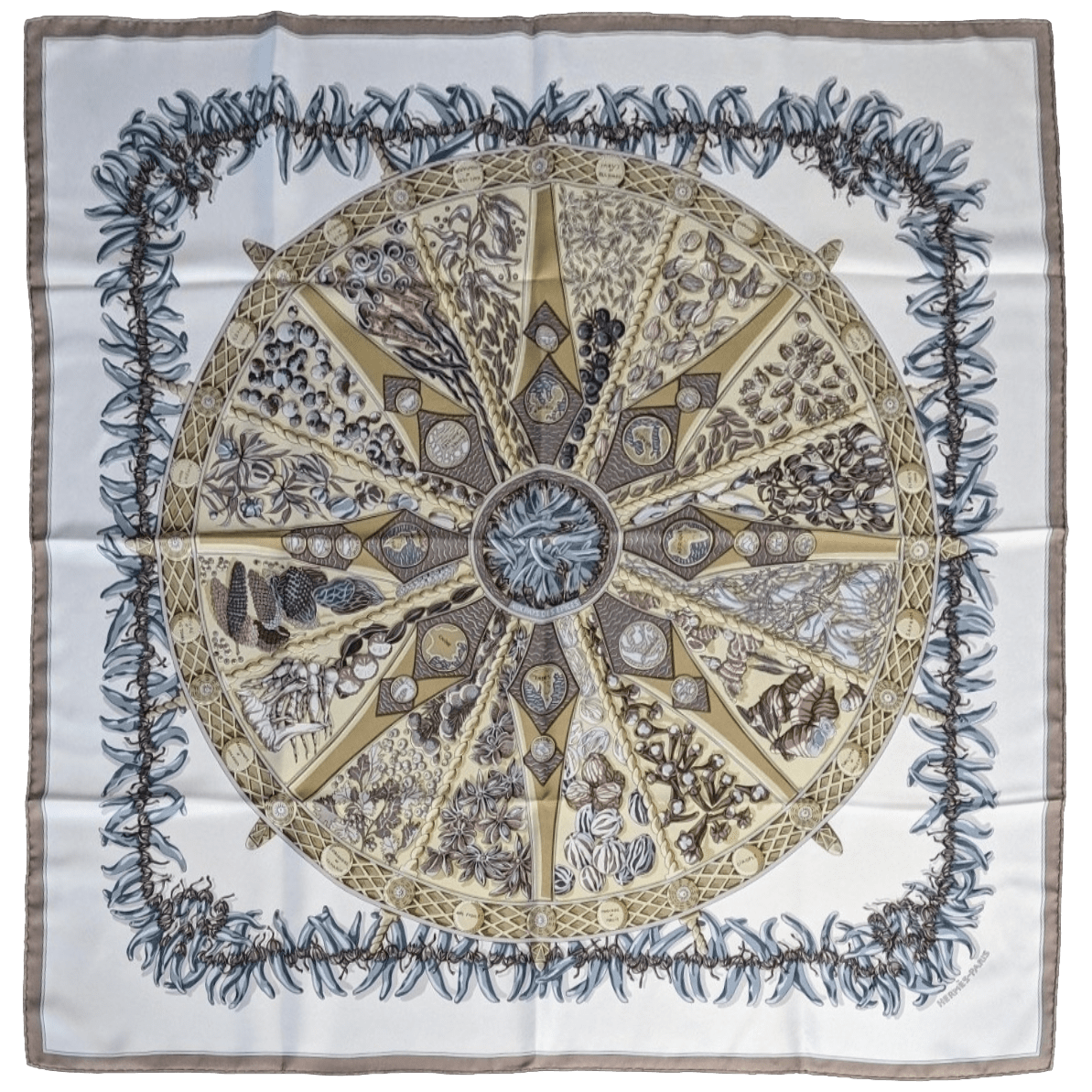 HERMES 2001 Au Pays des Epices by Annie Faivre Twill 90 x 90 cm,