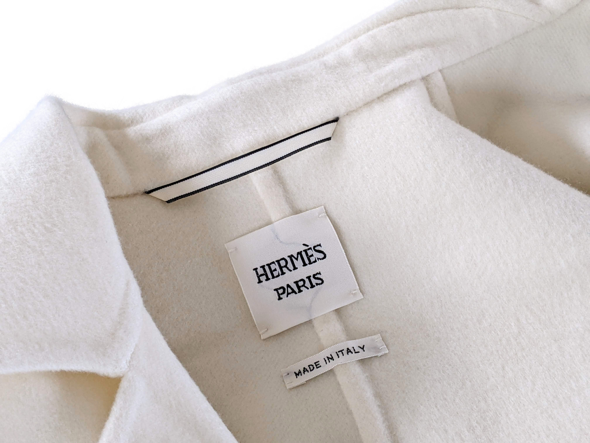HERMES MANTEAU INSPIRATION PEIGNOIR COURT Women's 100% Baby Cashmere Short Coat Sz38