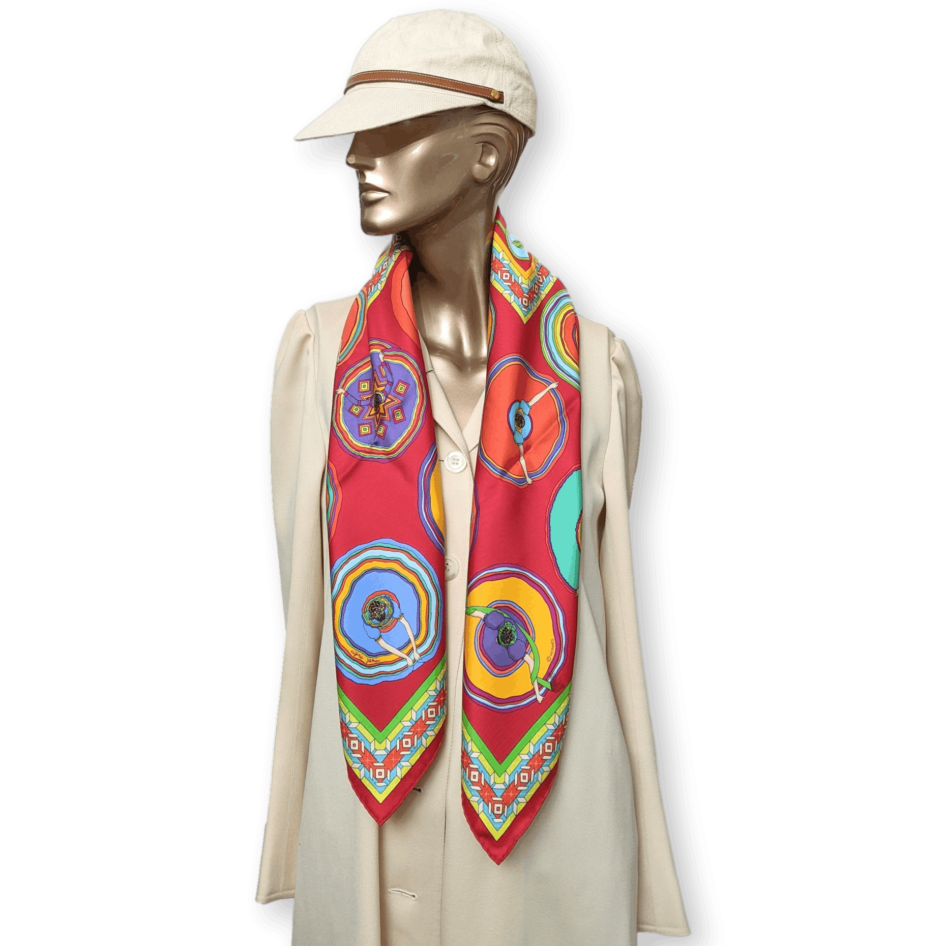 HERMES Belles du Mexique Twill Scarf 90