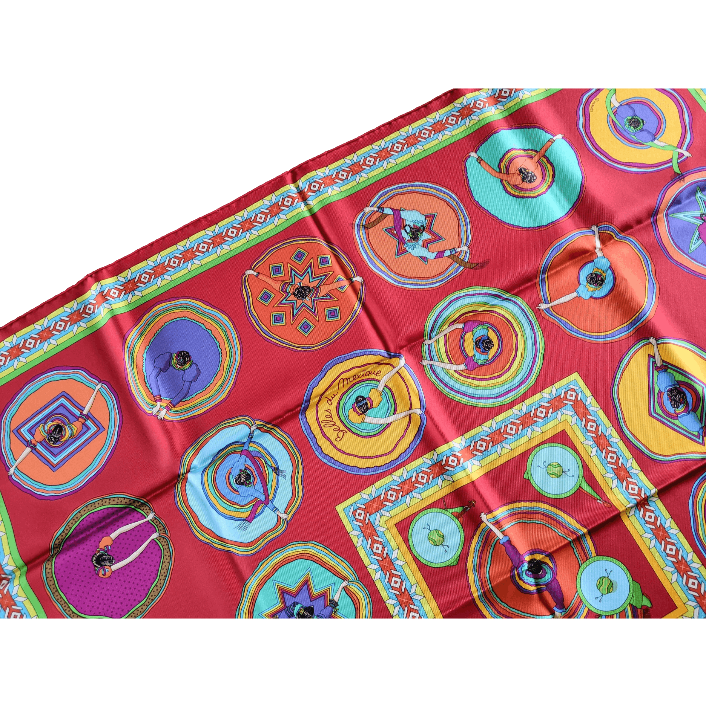 HERMES Belles du Mexique Twill Scarf 90